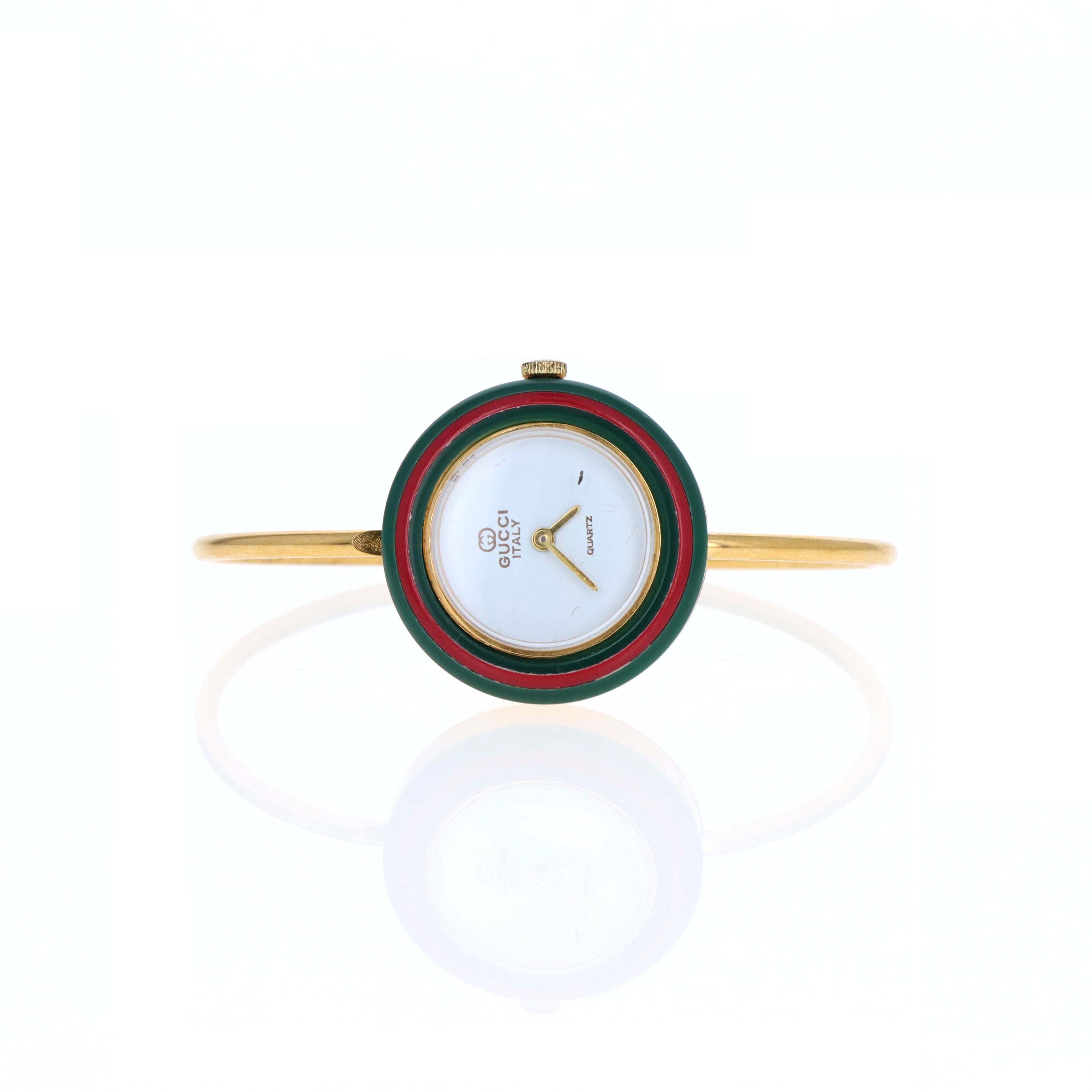 Rare Vintage 1983 Original Gucci Interchangeable Bezel Bangle Watch #6 - Queen May