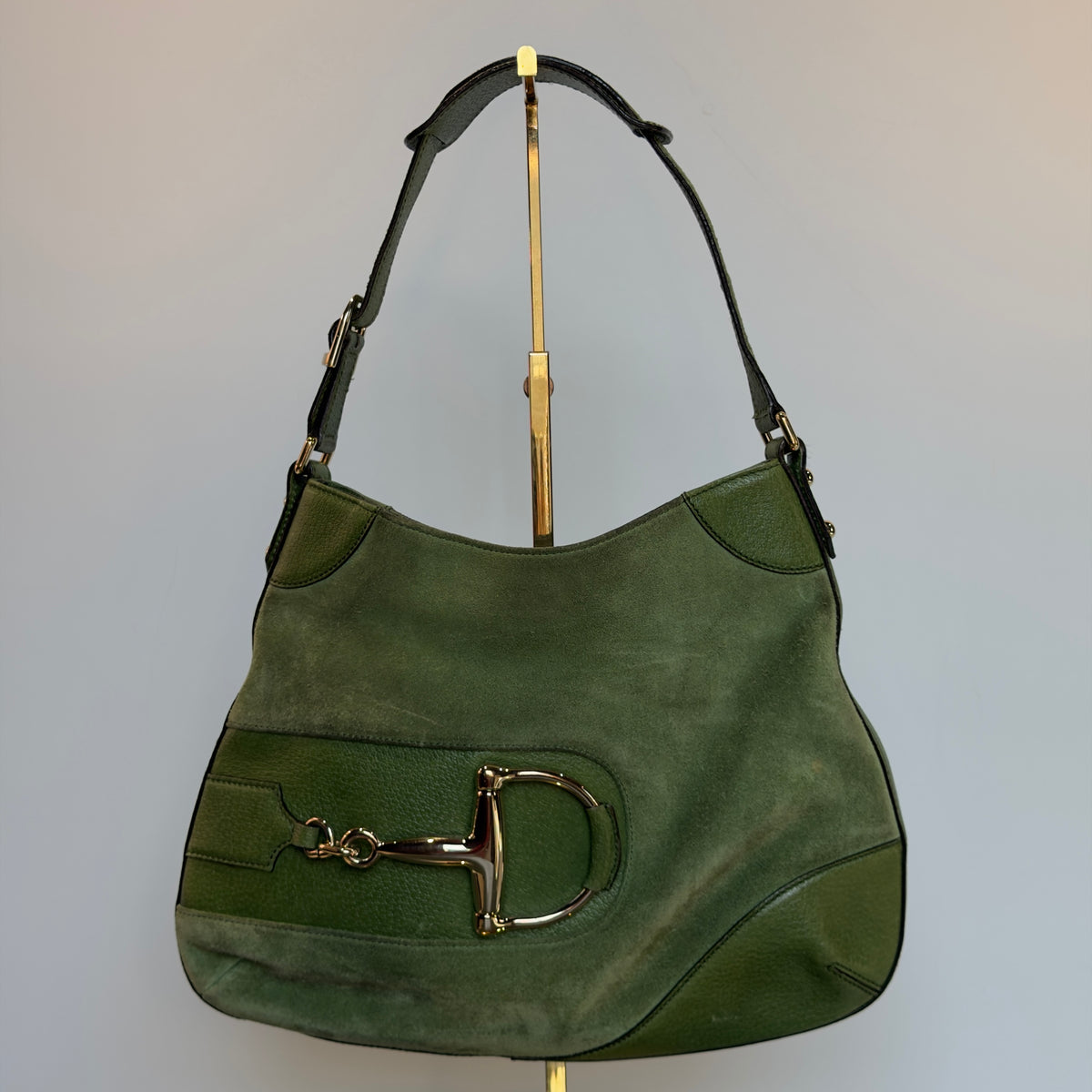 Gucci Suede Horsebit Hasler Hobo Bag - Queen May