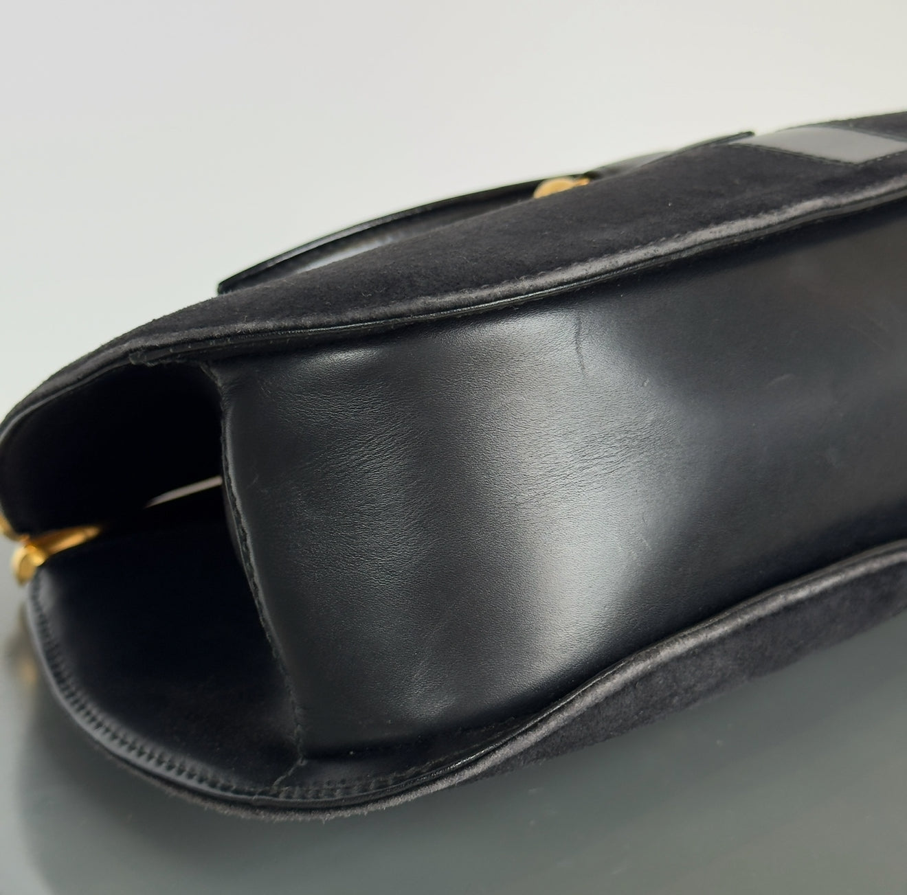 Ultra Rare Vintage Gucci Snafflebit Bag Black Suede - Queen May