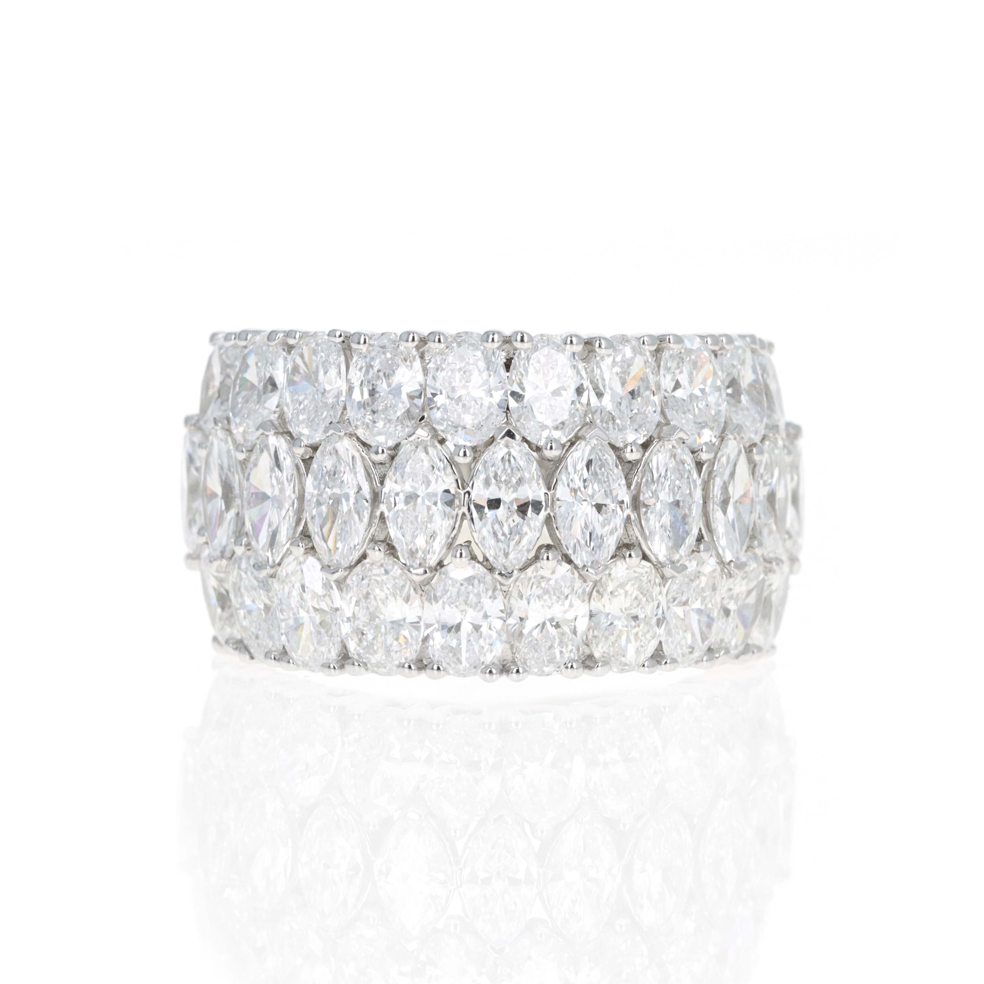 Lab Grown 4 Carat Diamond Pear Marquise Pave Band - Queen May