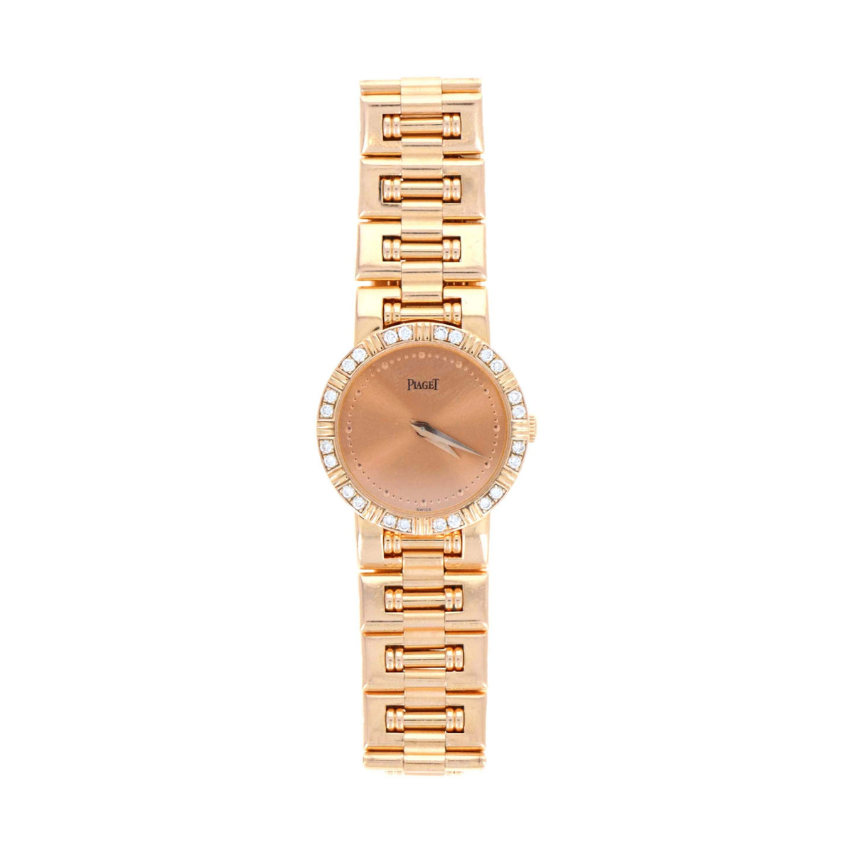 Piaget 18K Rose Gold Dancer Ref 80564 23MM Quartz Movement Pink Dial Factory Diamond Bezel - Queen May