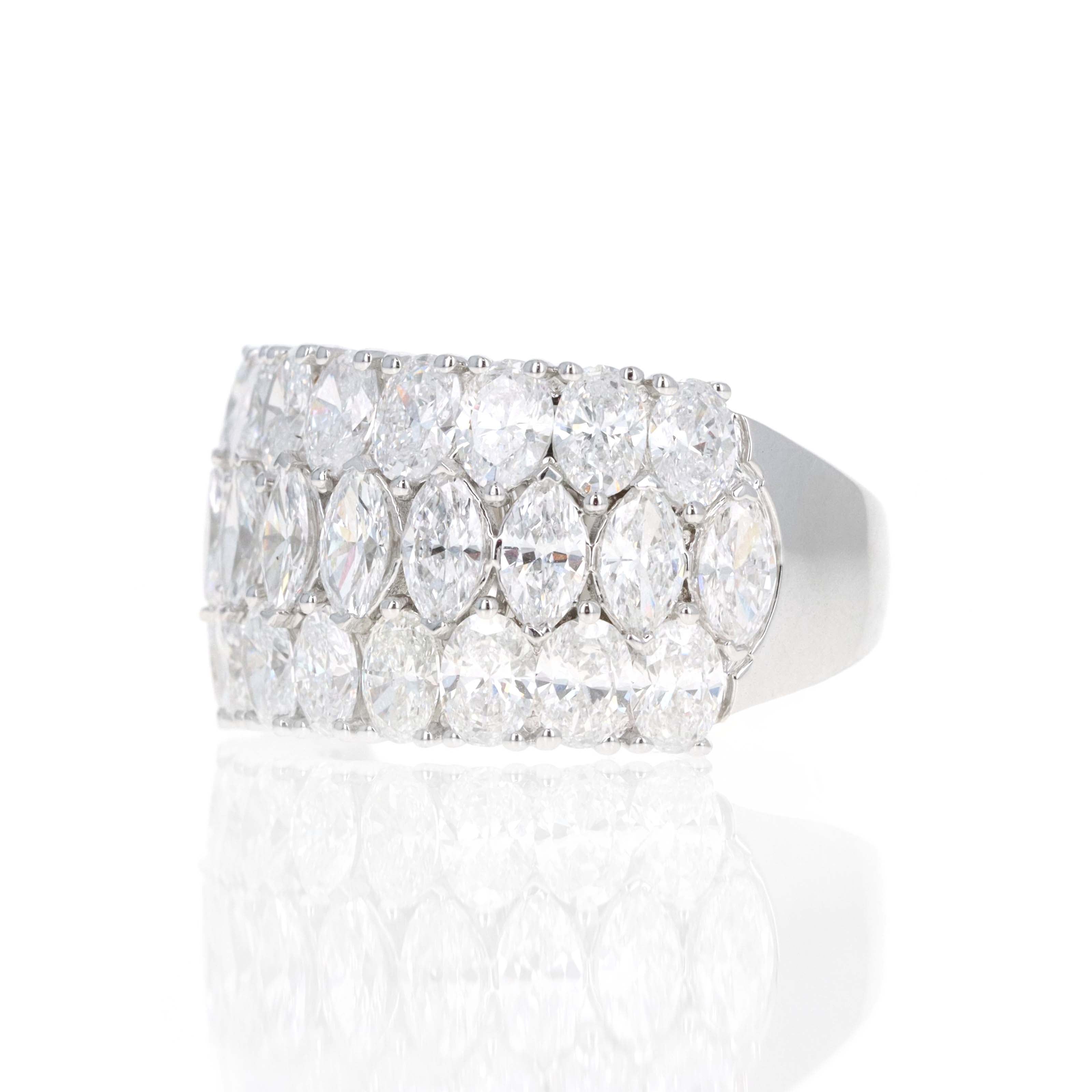 Lab Grown 4 Carat Diamond Pear Marquise Pave Band - Queen May