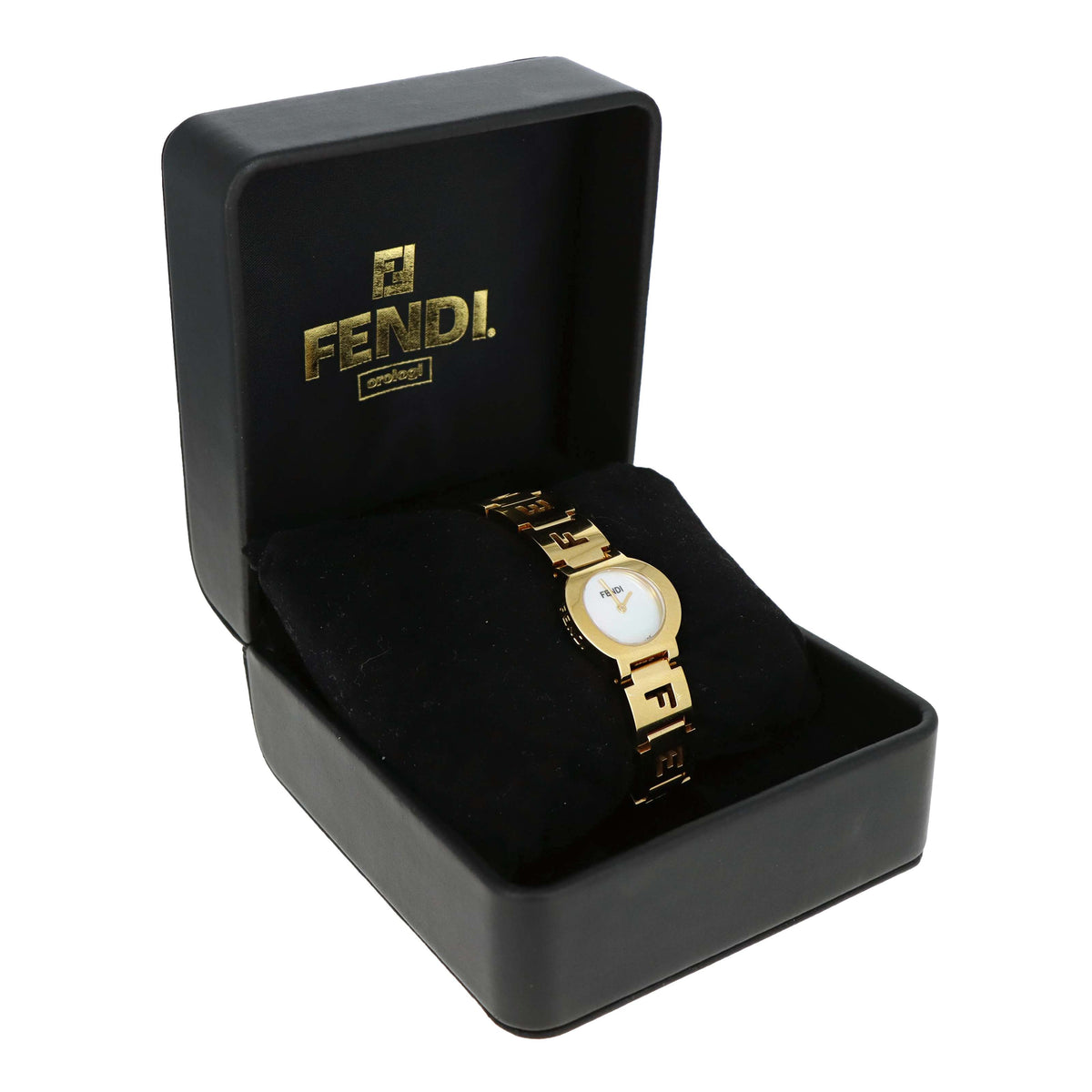 Fendi 3060 Gold Plated Mother Of Pearl Dial Watch