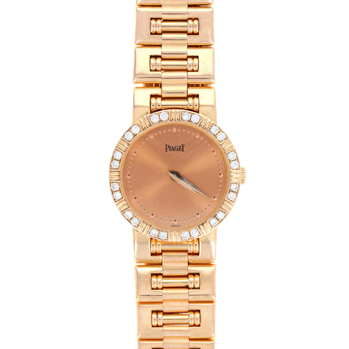 Piaget 18K Rose Gold Dancer Ref 80564 23MM Quartz Movement Pink Dial Factory Diamond Bezel - Queen May