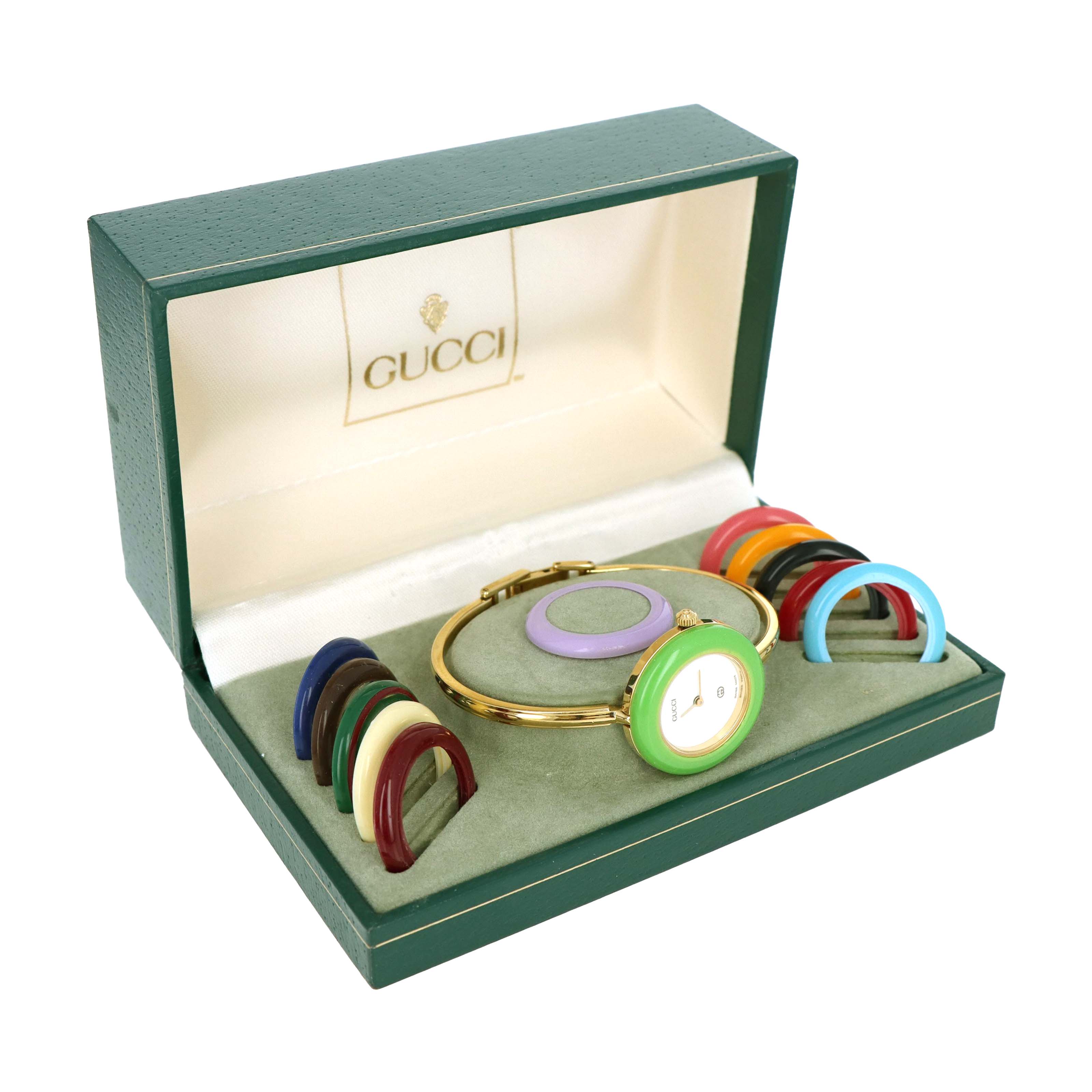 Vintage Gucci Interchangeable Bezel Bangle Watch