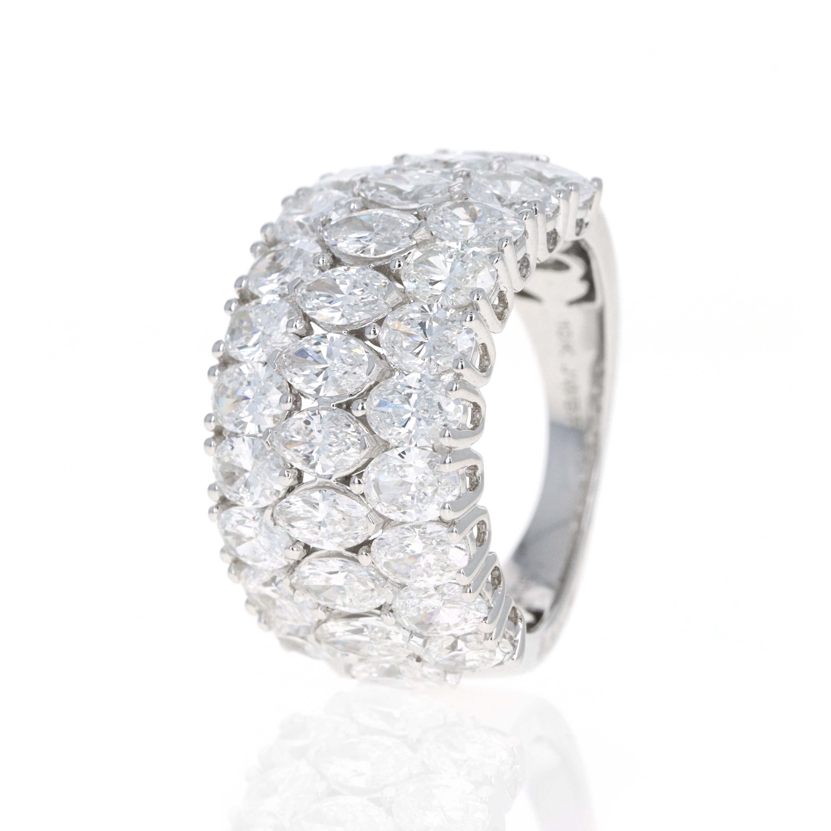 Lab Grown 4 Carat Diamond Pear Marquise Pave Band - Queen May
