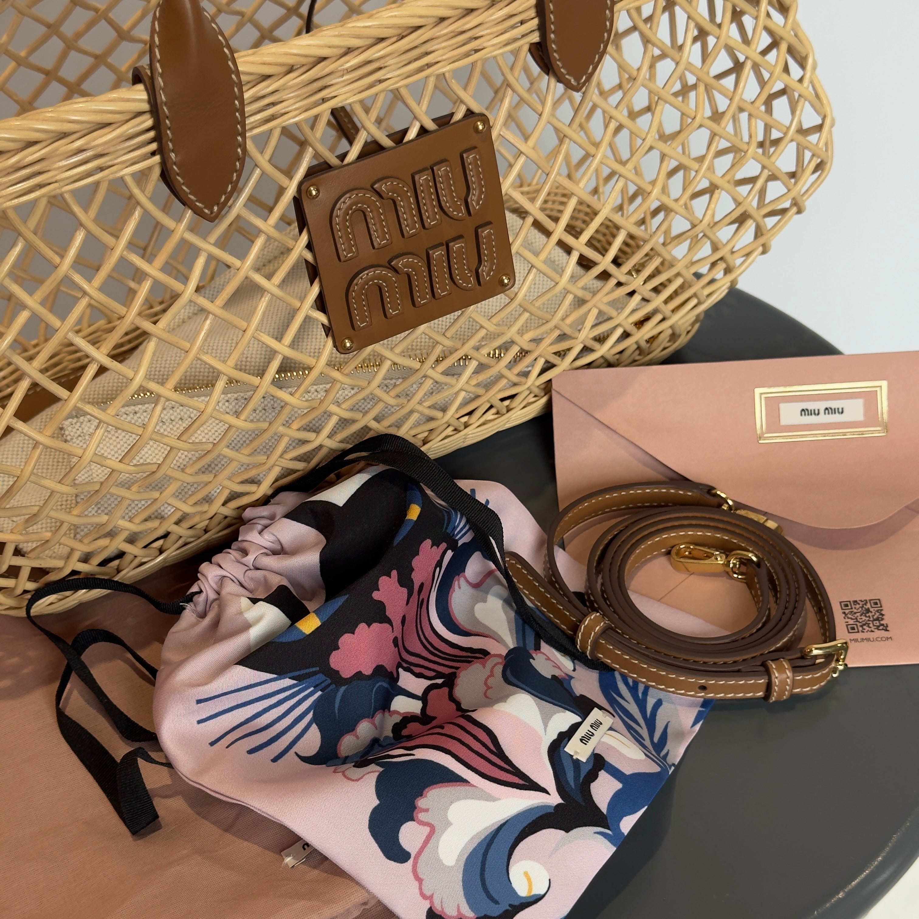 Miu Miu Rattan Basket Bag