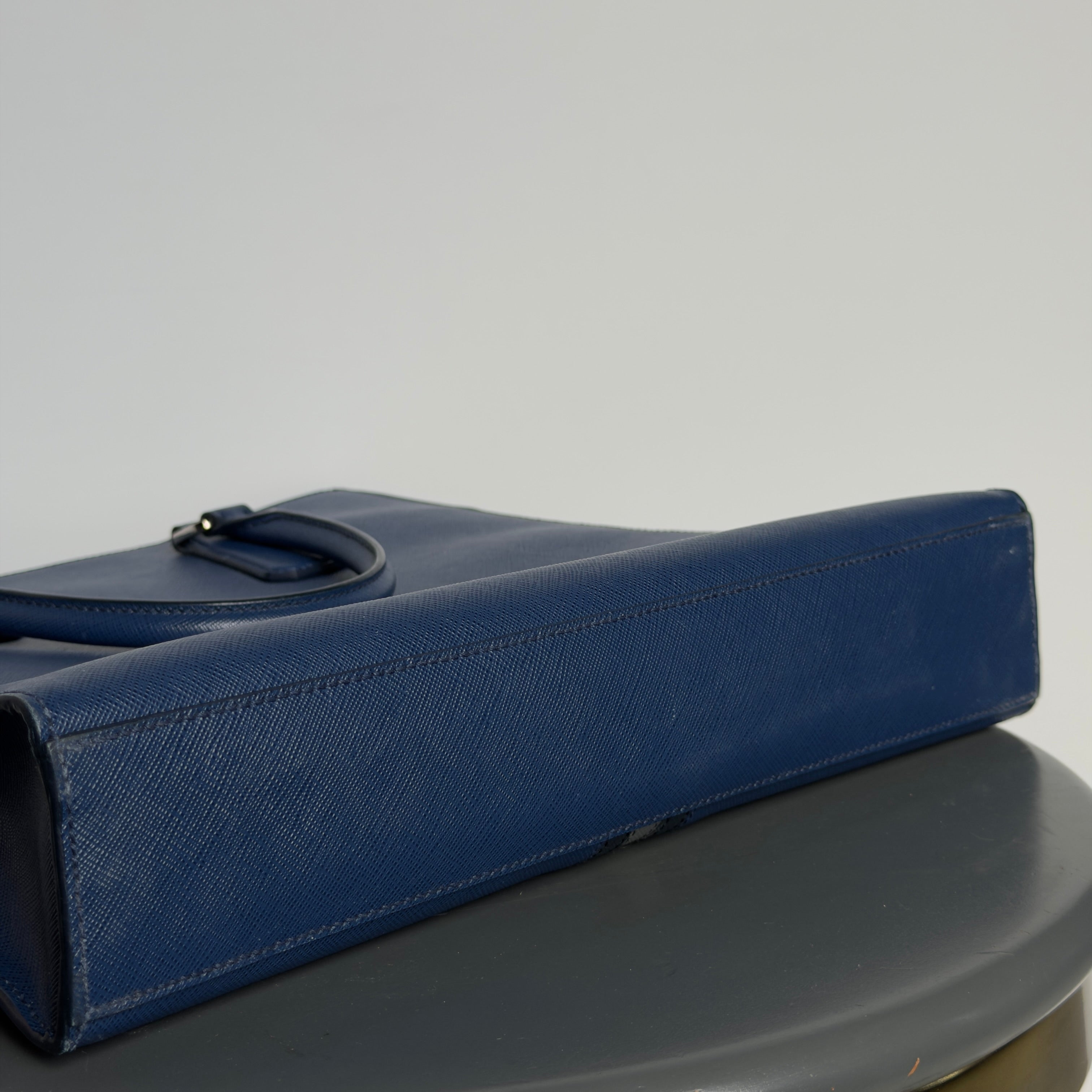 Prada Blue Saffiano Leather Tote