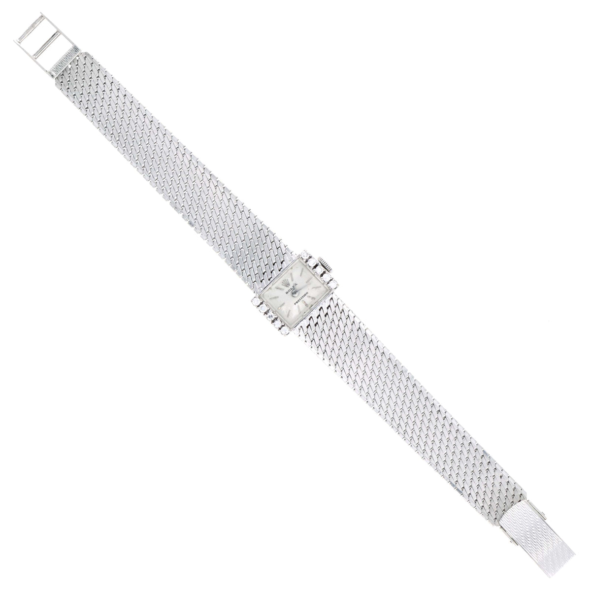 Vintage Rolex Ladies 18K White Gold & Diamond Mechanical Movement Watch - Queen May