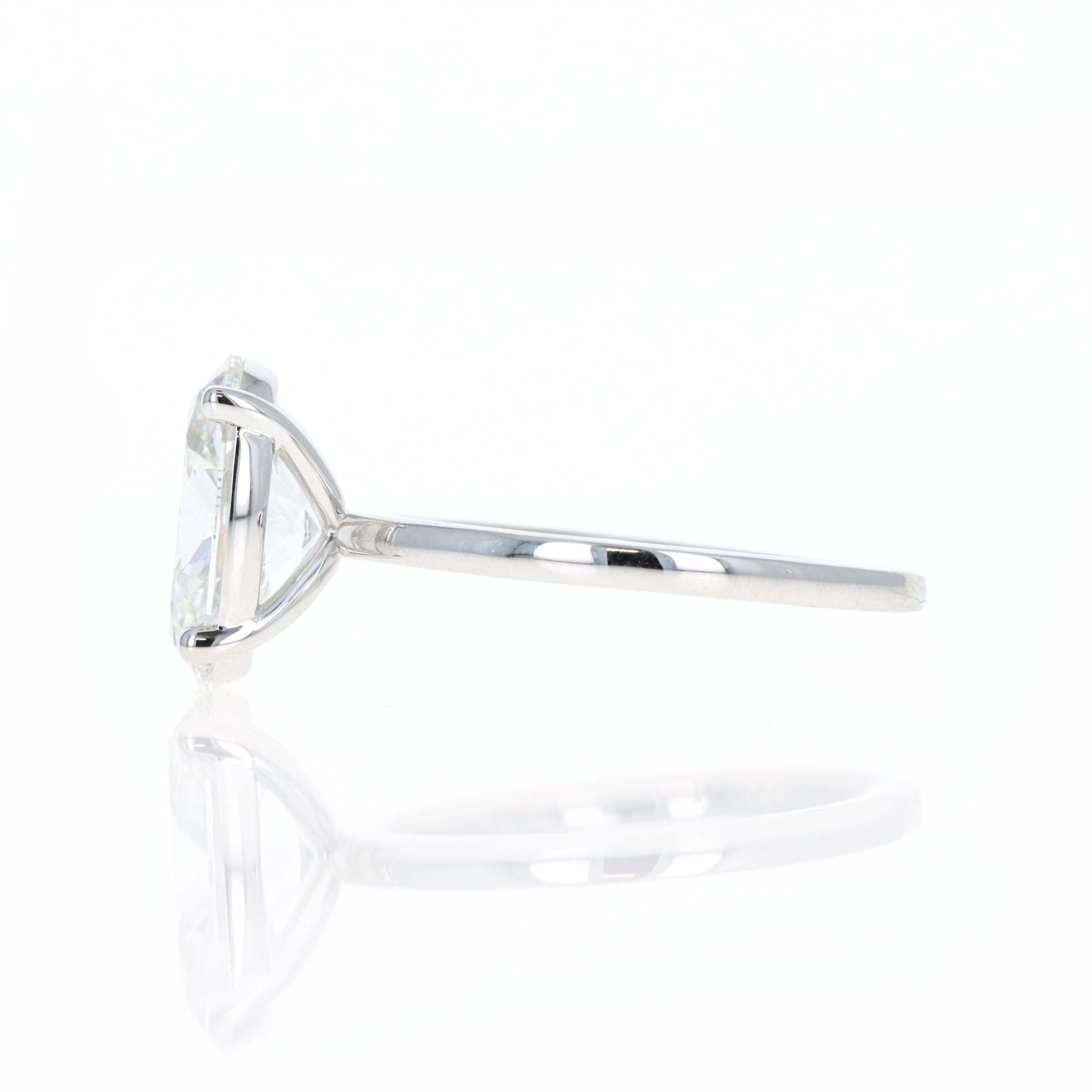 Lab Grown 3 Carat Oval Diamond Solitaire Engagement Ring - Queen May