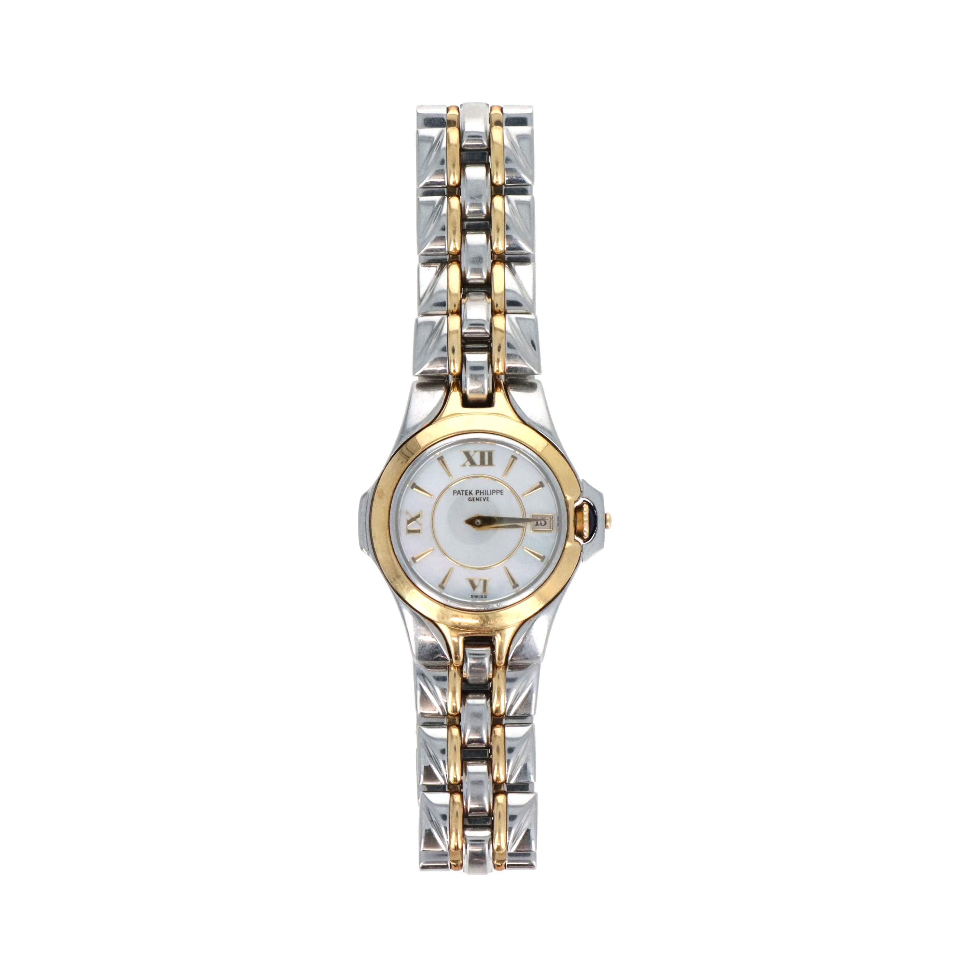 Patek Phillipe Sculpture Reference 4891/1JA-001 MOP Dial Two Tone 18K/SS Quartz Movement With Papers - Queen May