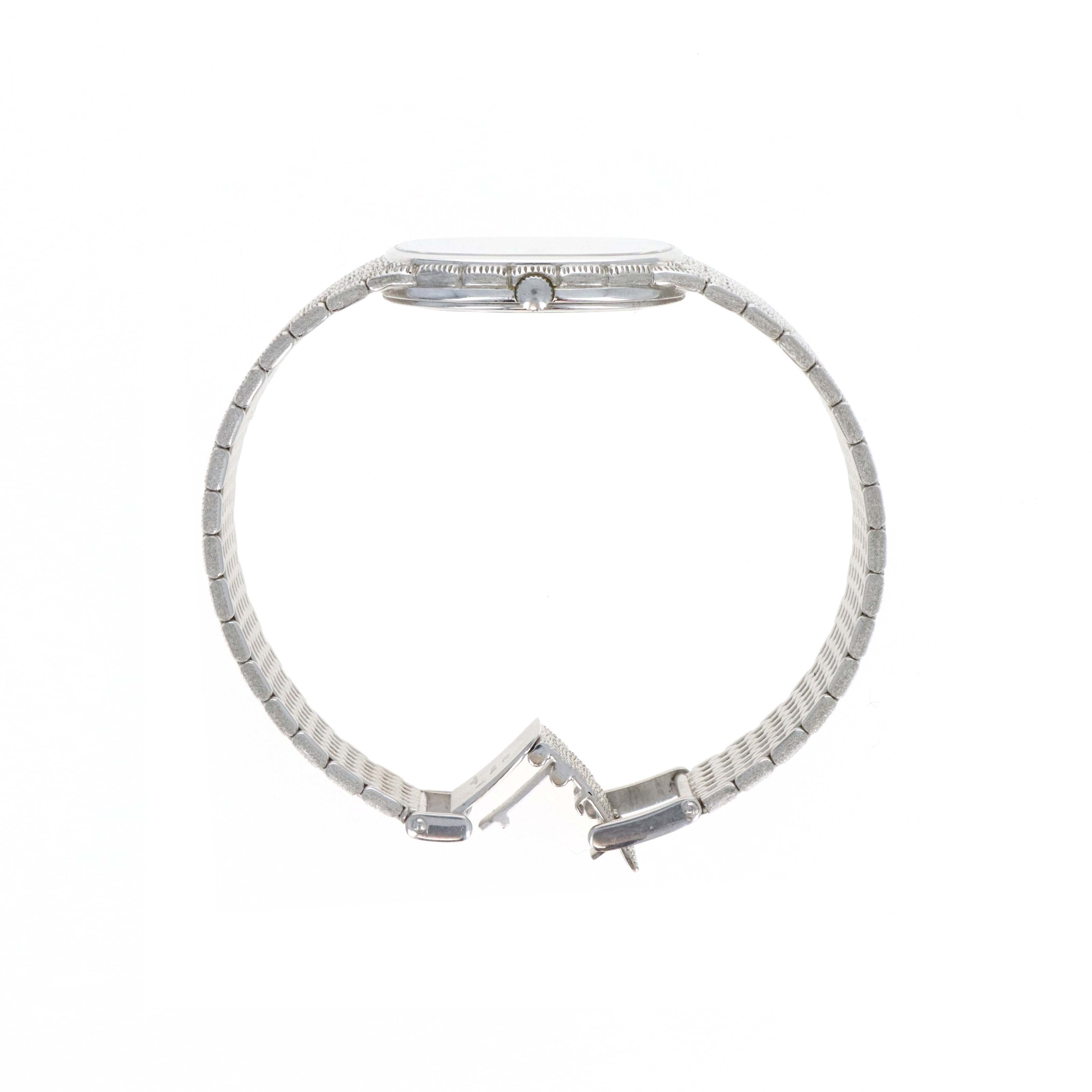 Vintage Audemars Piguet 18K White Gold Cobra Silver Diamond Dial Quartz Movement - Queen May