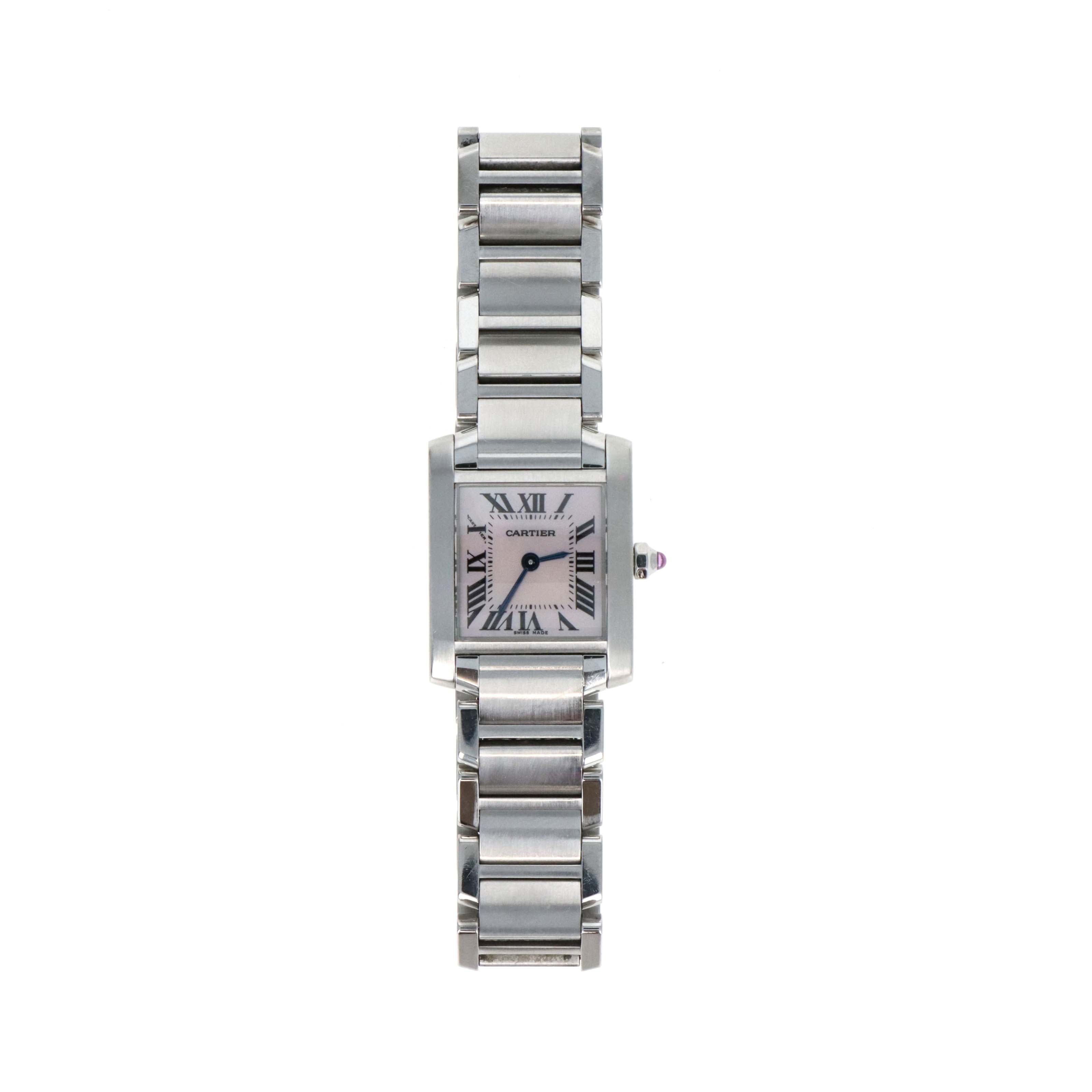 Cartier Tank Francaise Model 2384 Pink Mother Of Pearl 20MM - Queen May