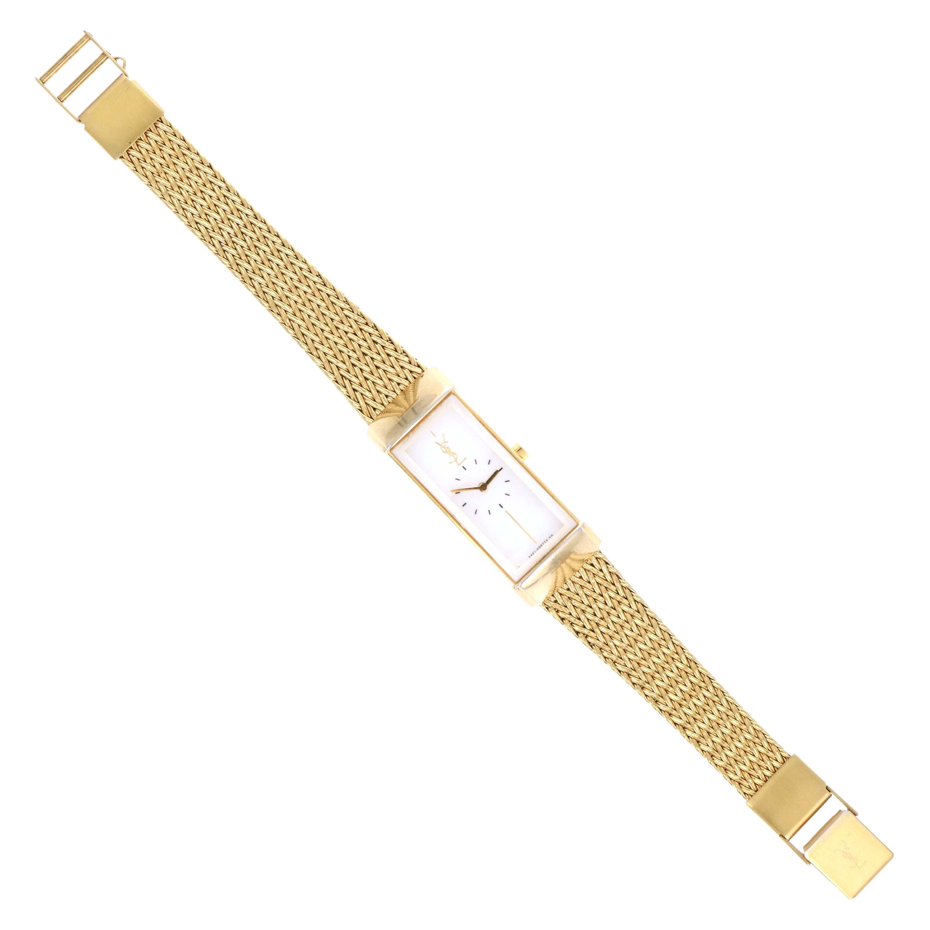 Rare Vintage Yves Saint Laurent Ladies Watch Gold Tone - Queen May