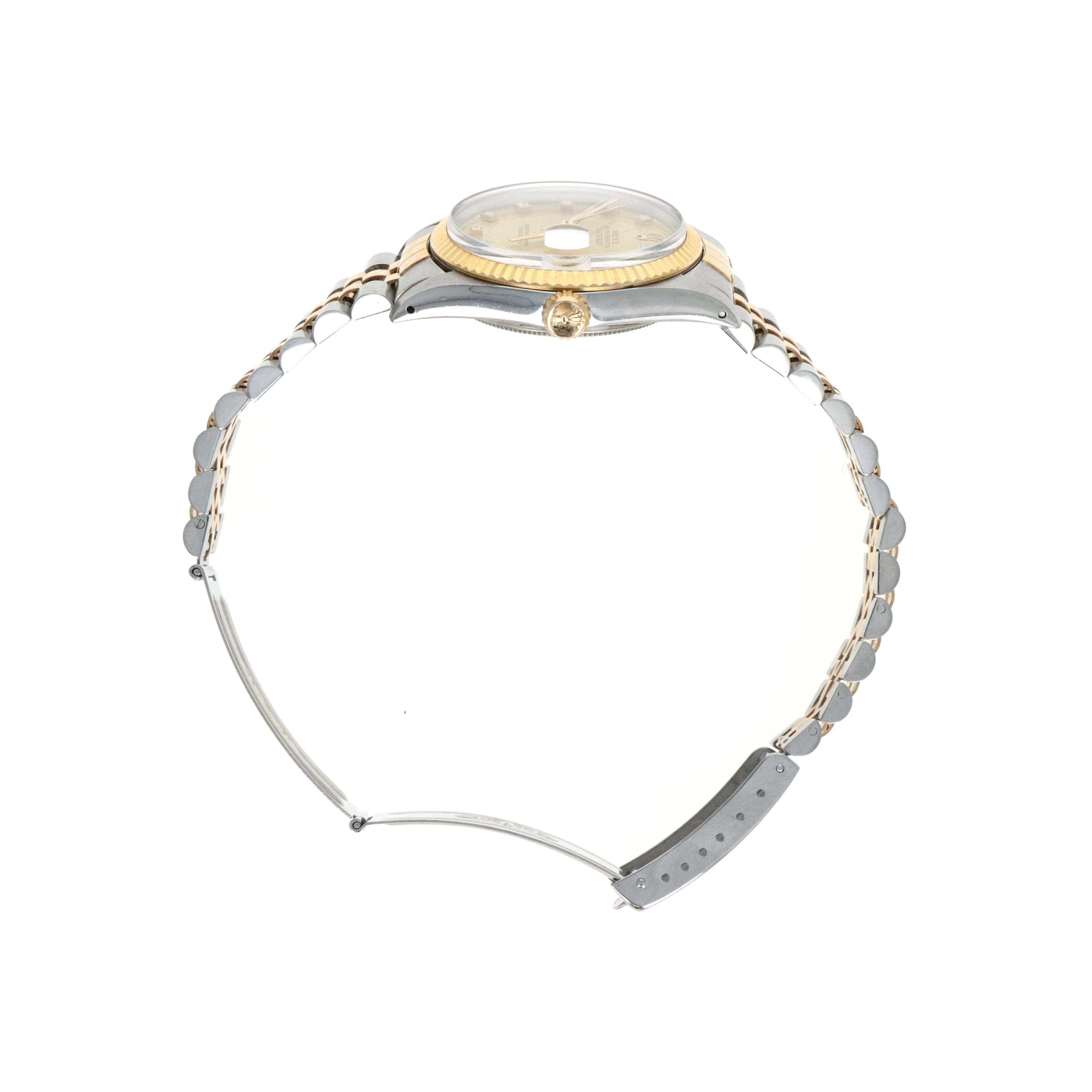 Rolex Datejust 36MM Two Tone Model 16013 Champagne Diamond Dial - Queen May