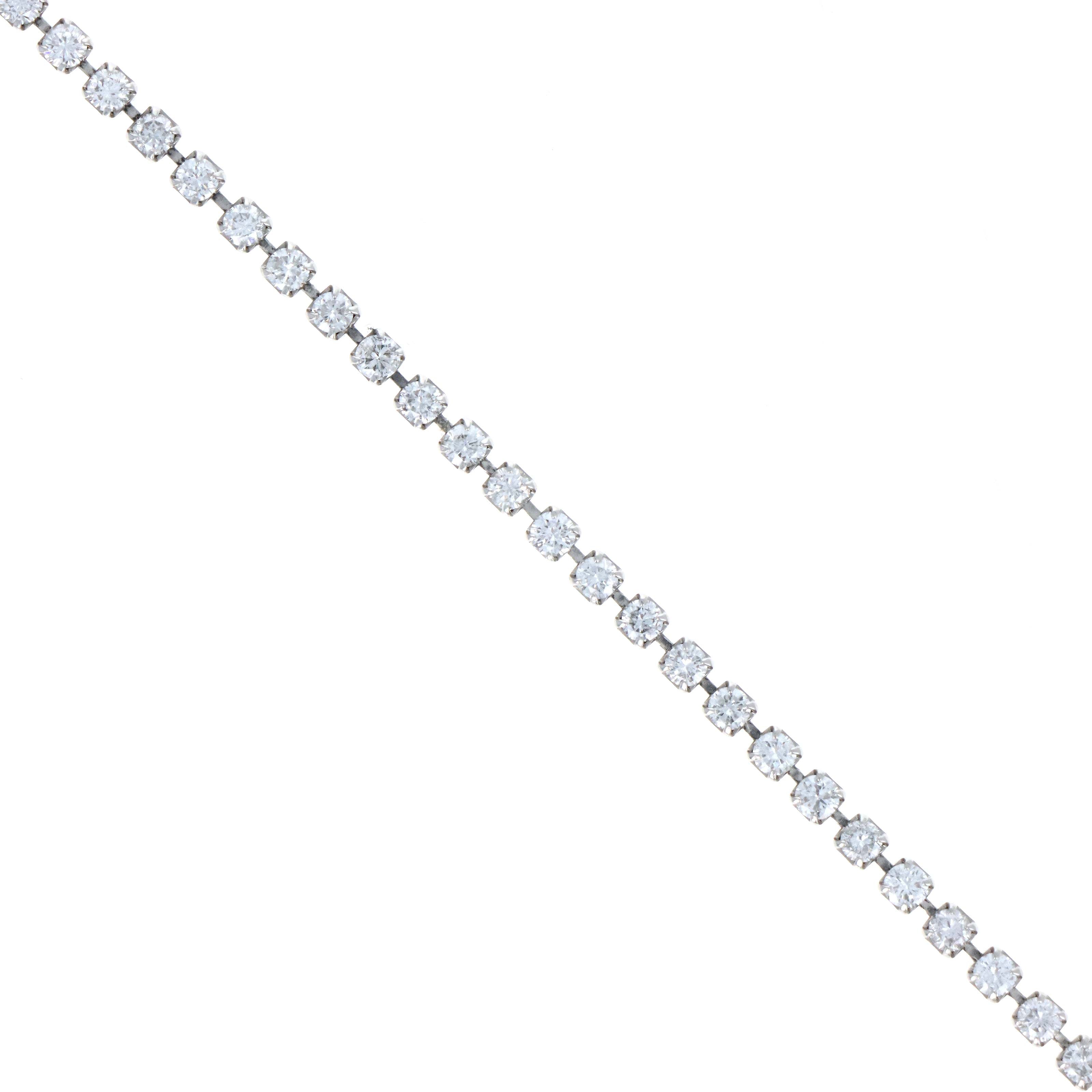 Platinum 3 Carat Diamond Floating Tennis Bracelet - Queen May