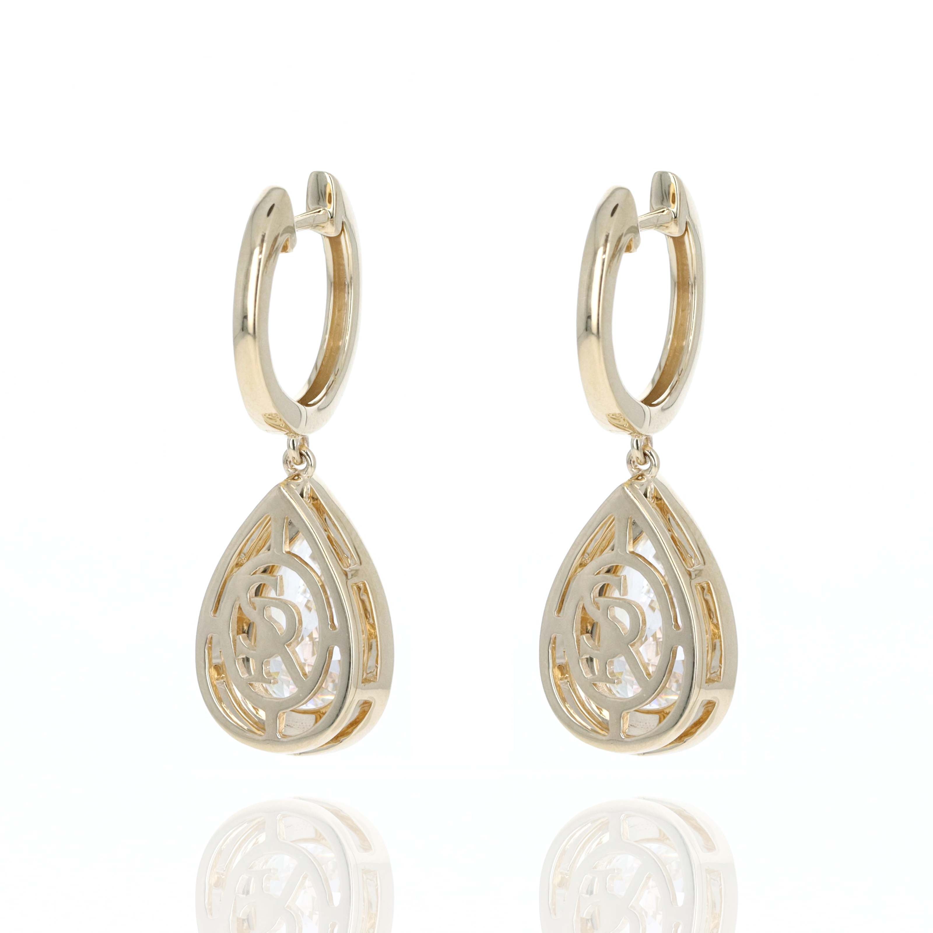 Lab Grown 3 Carat Diamond Pear Drop Earrings - Queen May