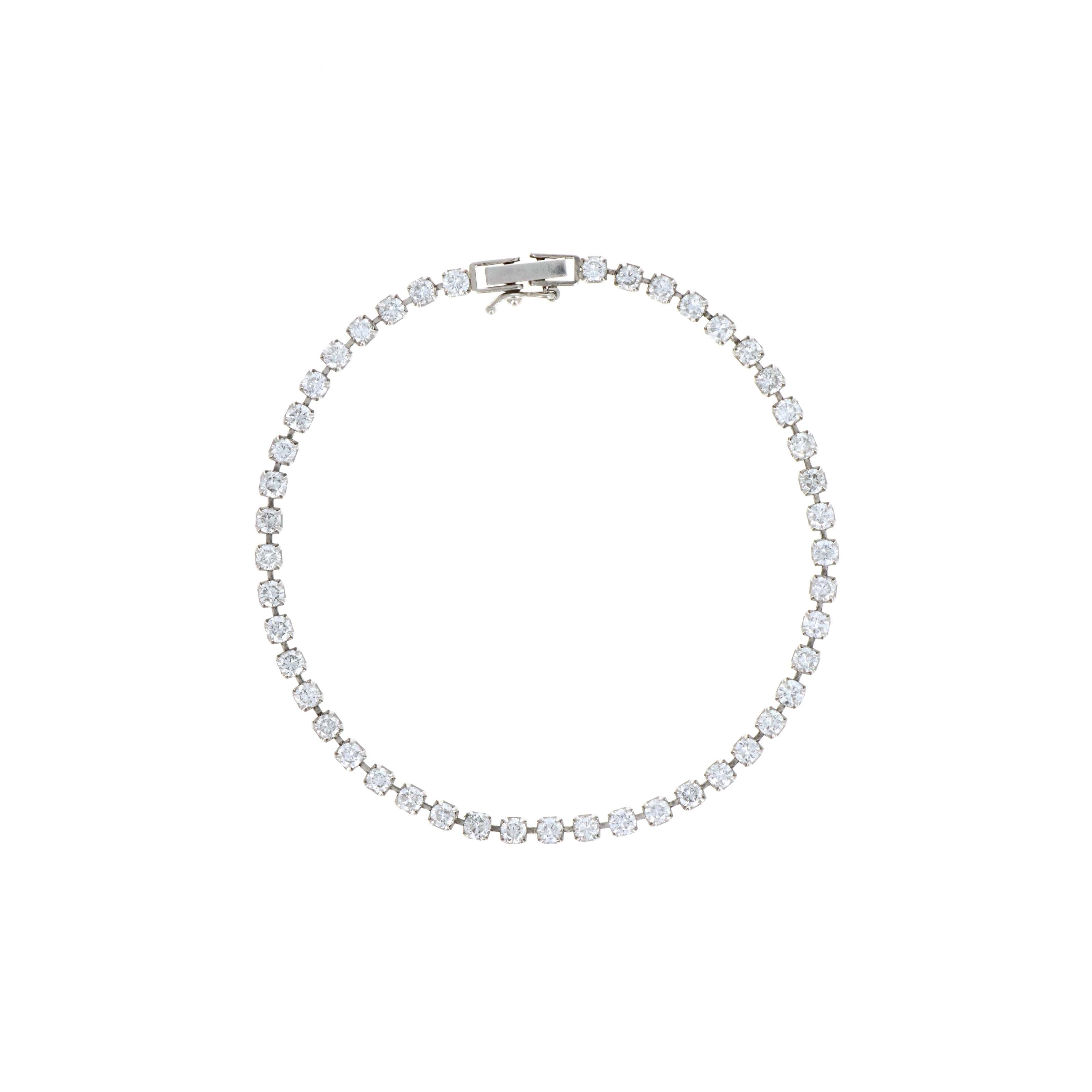 Platinum 3 Carat Diamond Floating Tennis Bracelet - Queen May