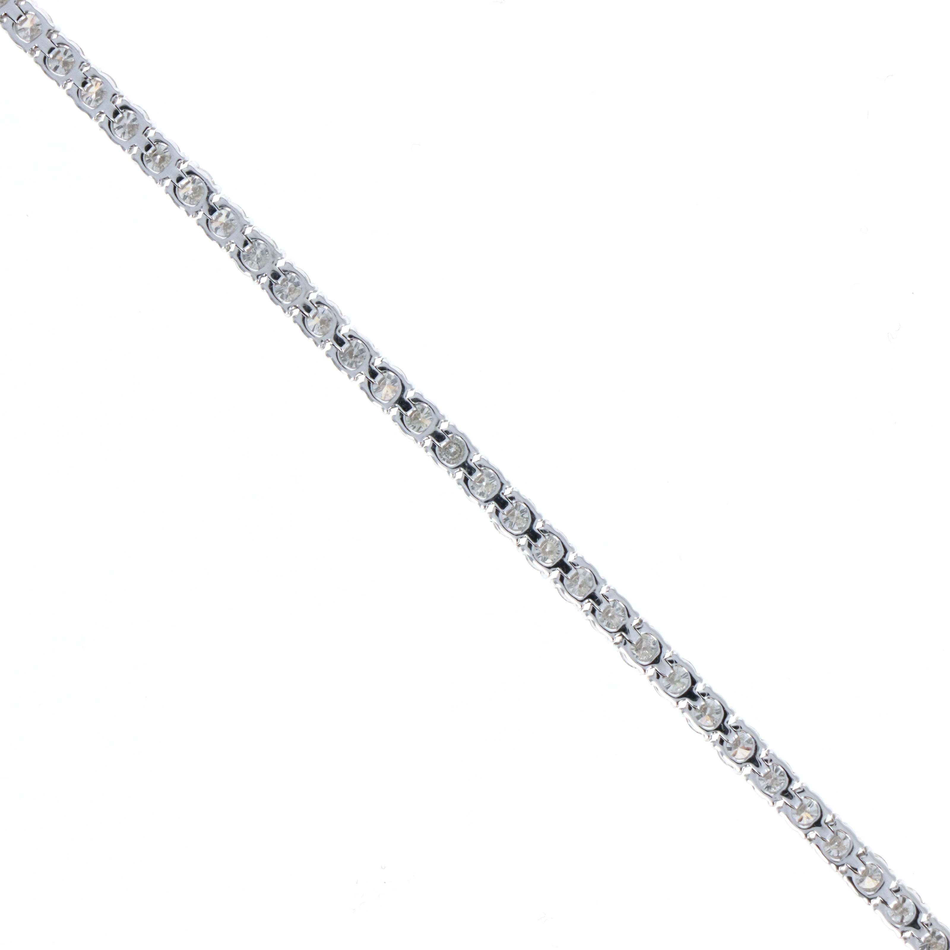 Platinum 6.13 Carat Round Brilliant Diamond Tennis Bracelet - Queen May
