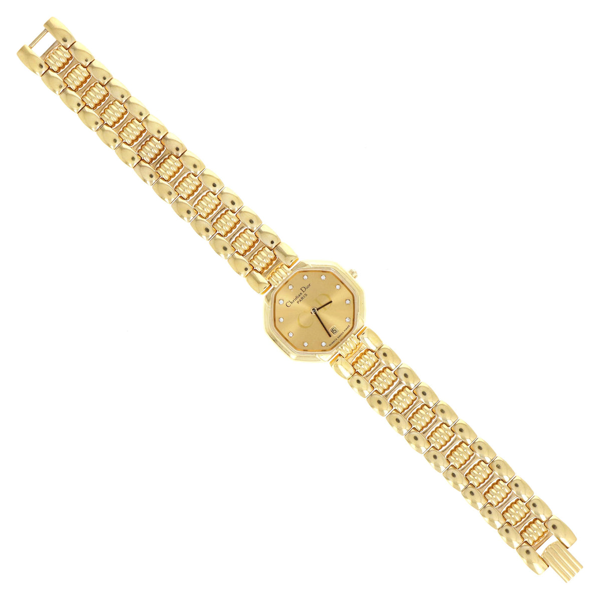 Dior Gold Diamond Octagon D48-153 Link Watch