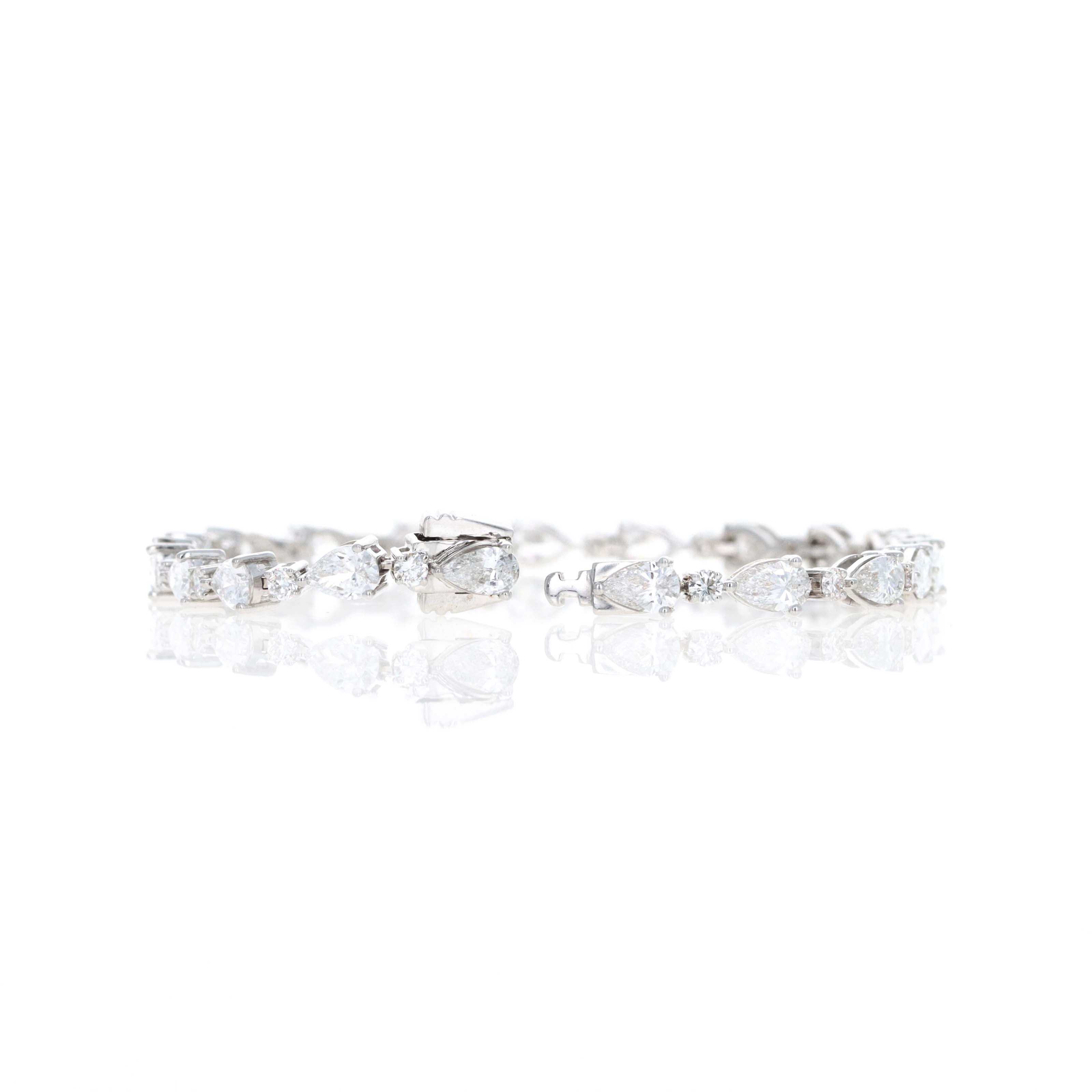 Lab Grown 8 Carat Diamond Pear Round Alternating Bracelet - Queen May
