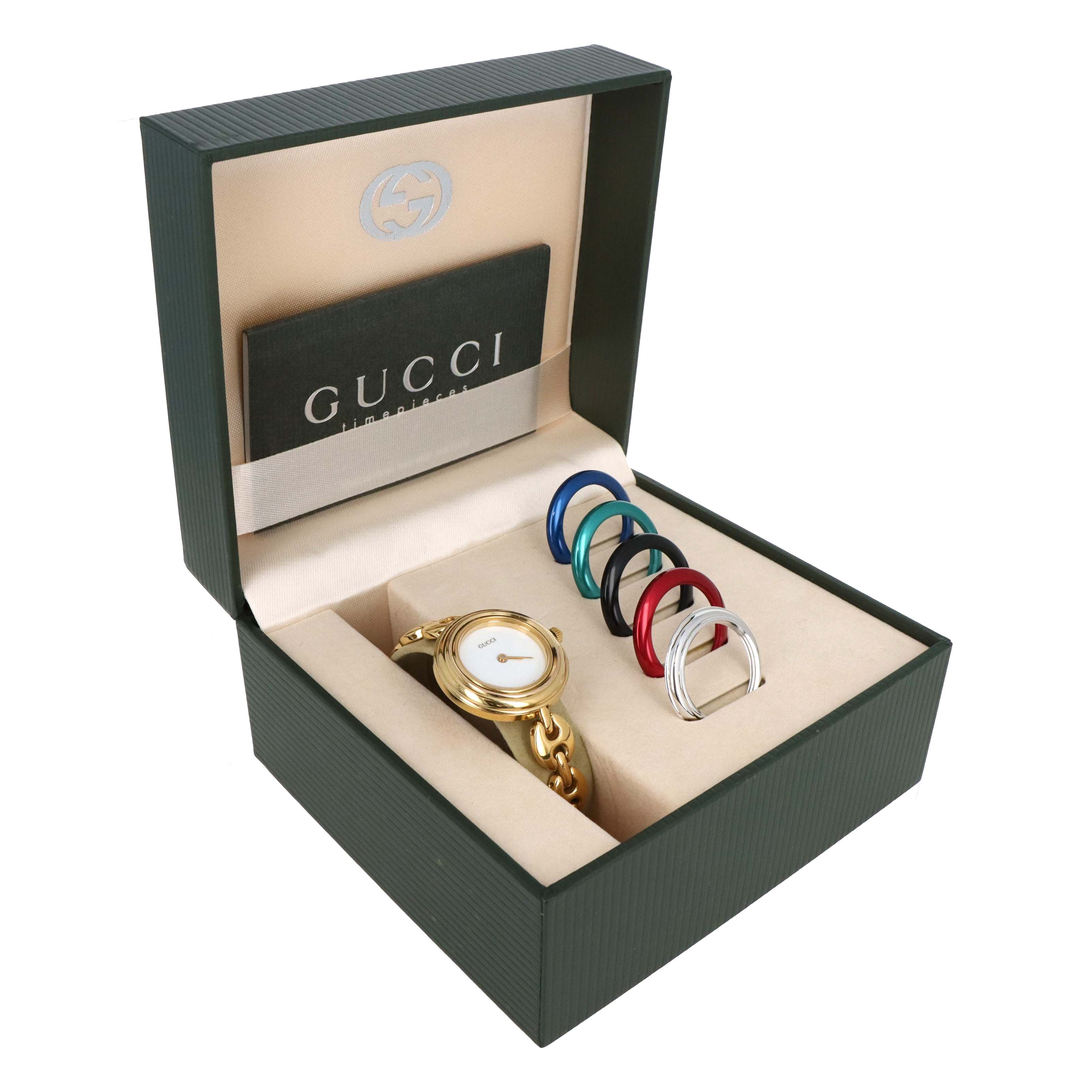 Vintage Small Size Gucci Interchangeable Bezel Watch Gucci Link Bracelet - Queen May
