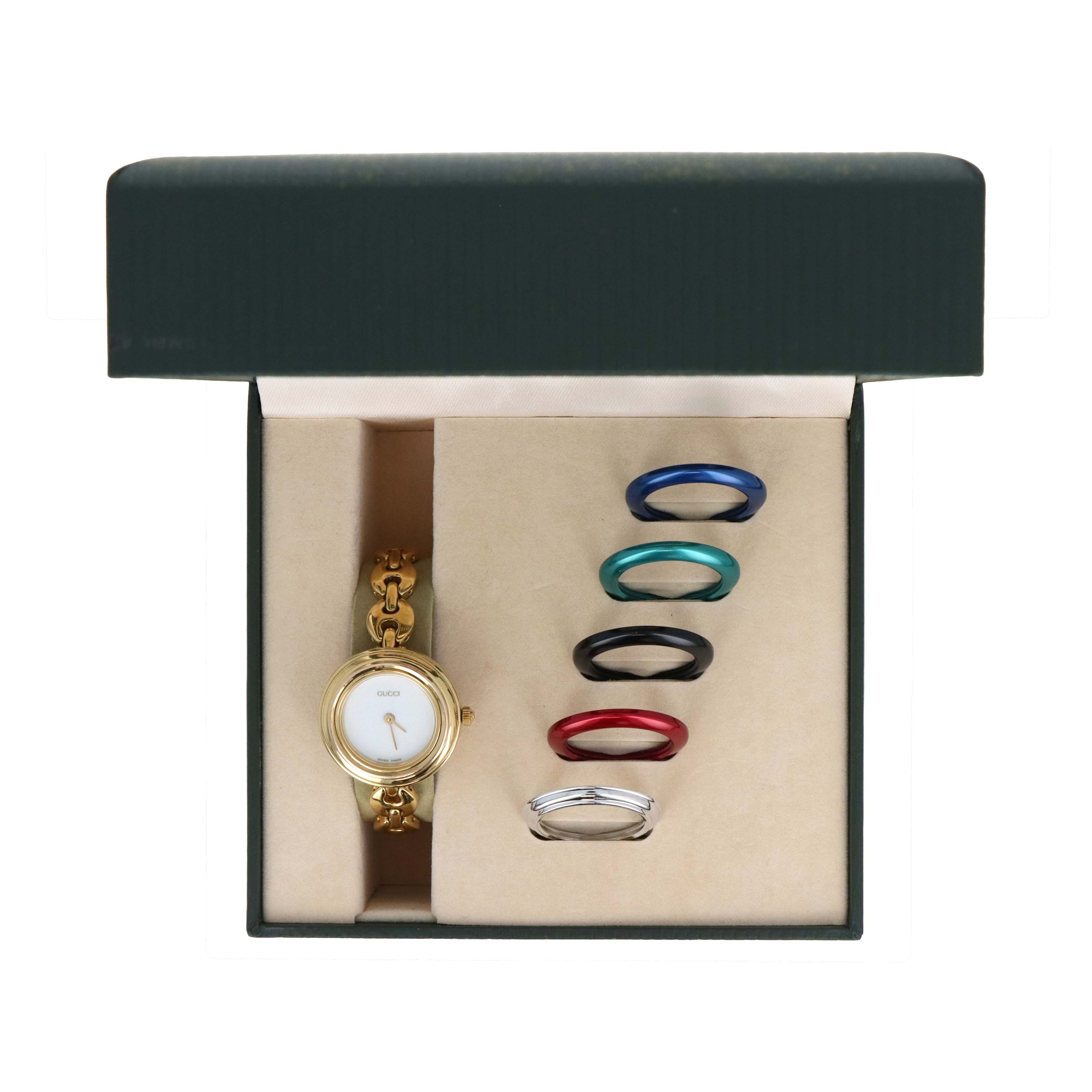 Vintage Small Size Gucci Interchangeable Bezel Watch Gucci Link Bracelet - Queen May