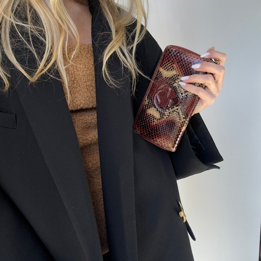 Gucci Python Soho Interlocking G Logo Wallet - Queen May