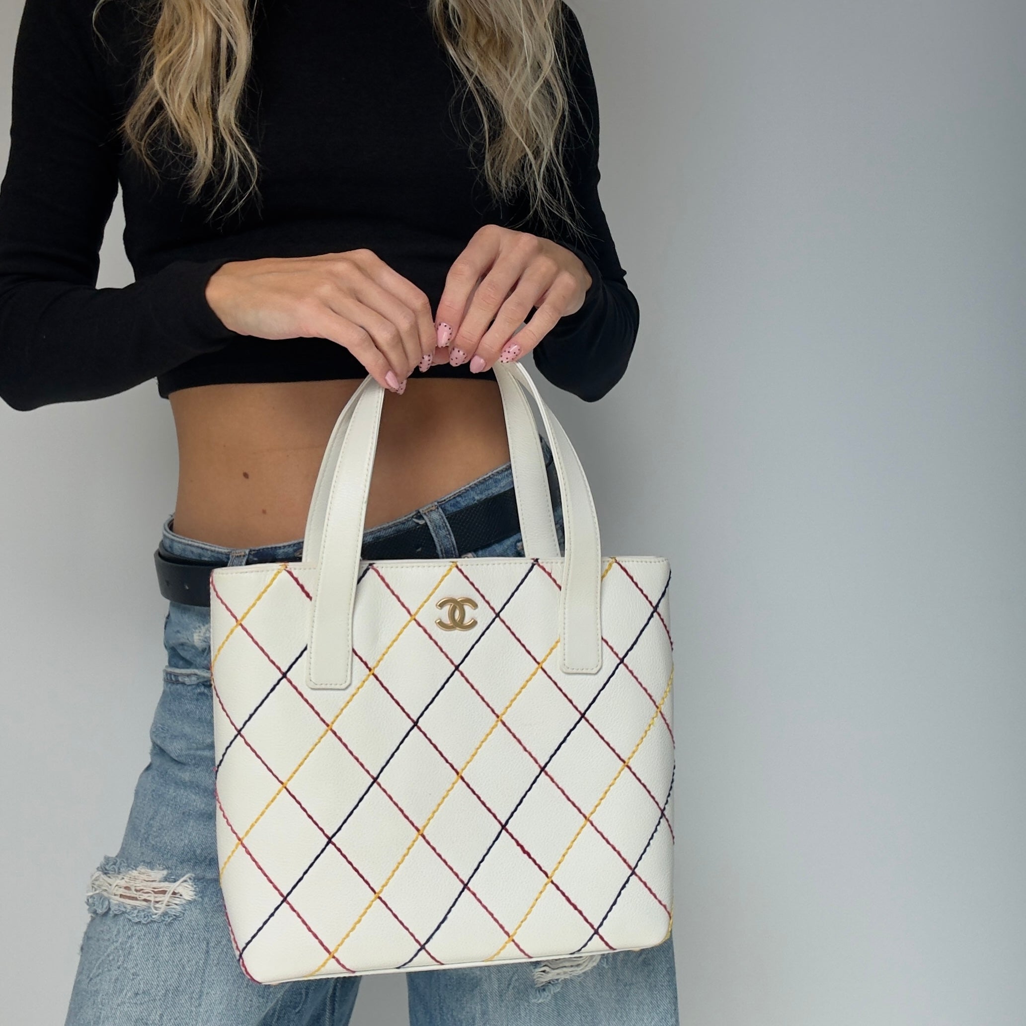Chanel Small Surpique Tote Multicolor