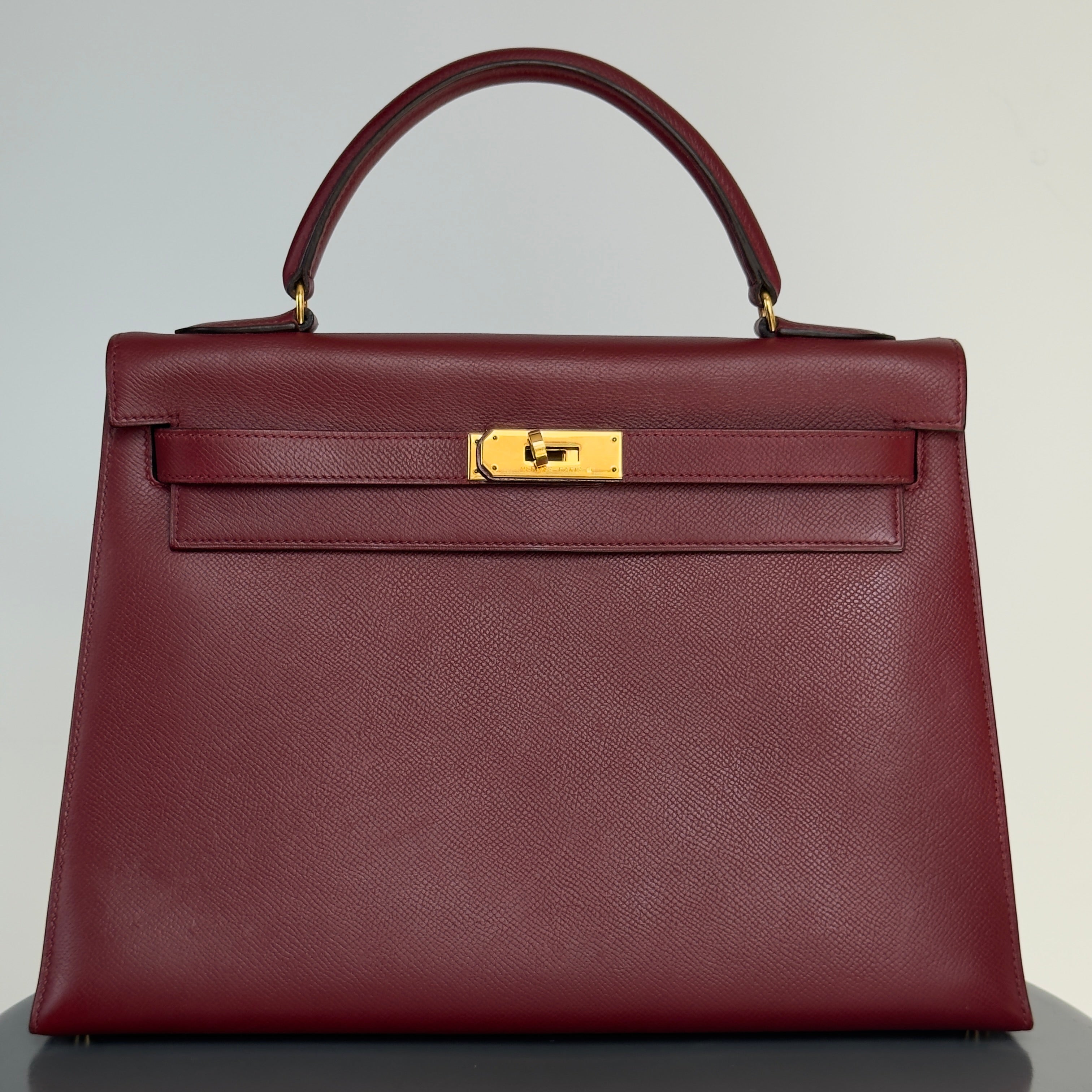 Vintage Hermes Kelly 32 Epsom Leather Rouge H 1991 - Queen May