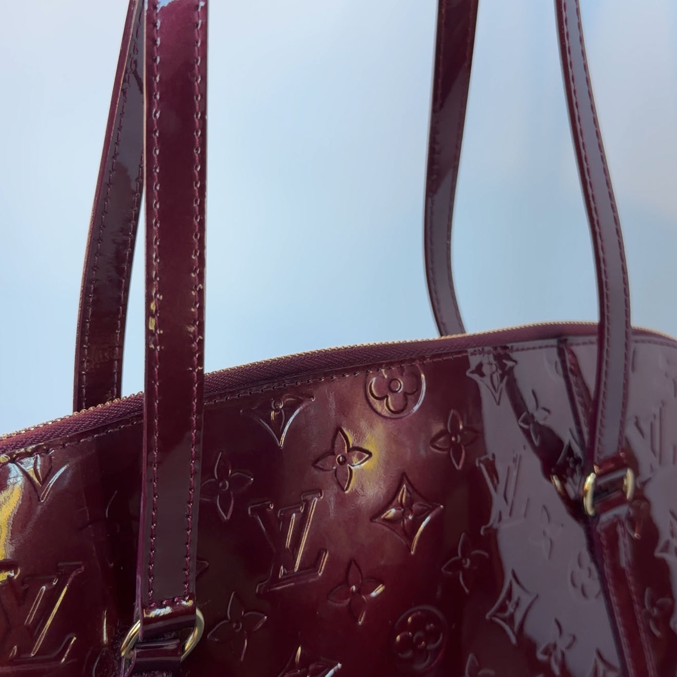 Louis Vuitton Vernis Avalon Bag Maroon