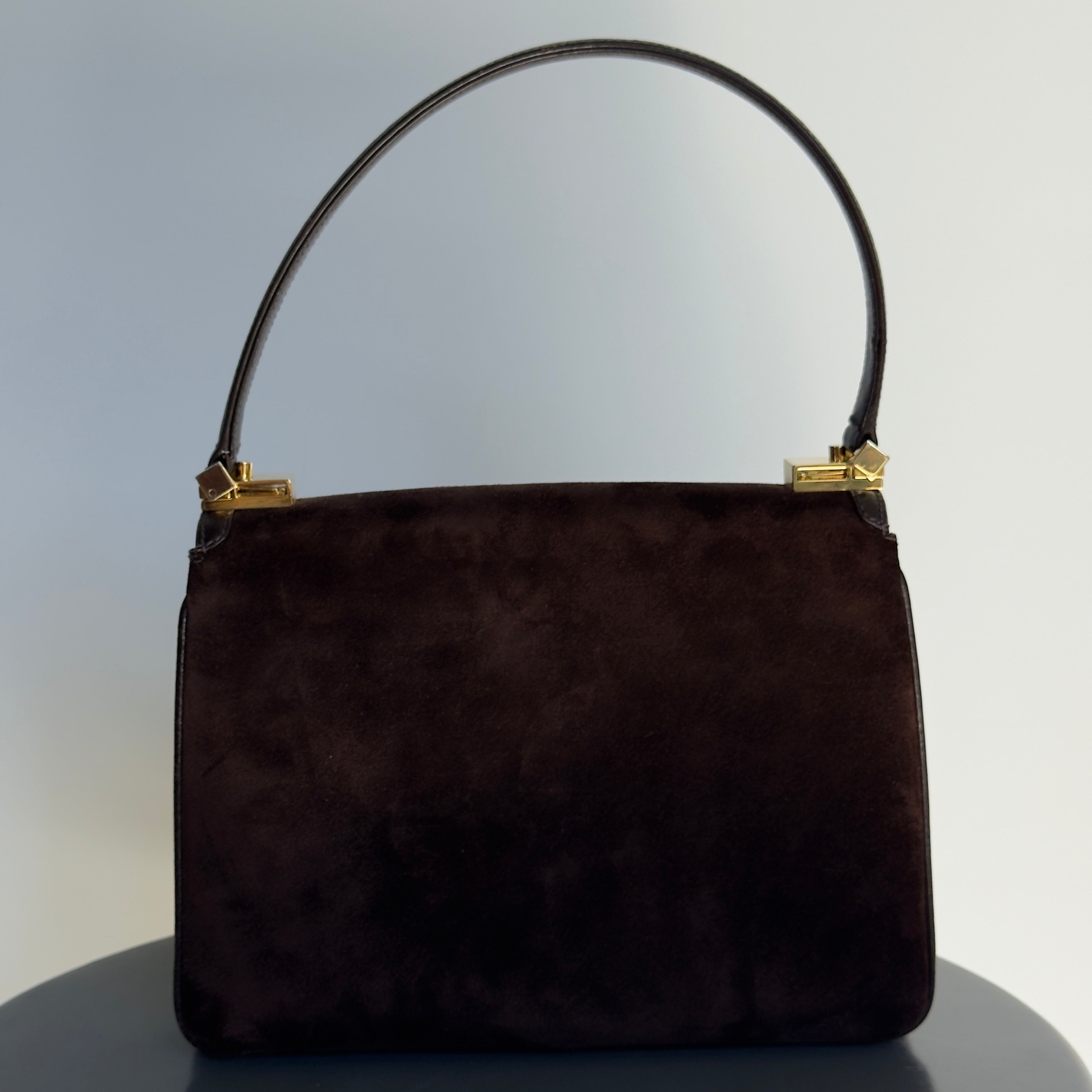 Ultra Rare Vintage Gucci Brown Suede Bag Circa 1970s - Queen May