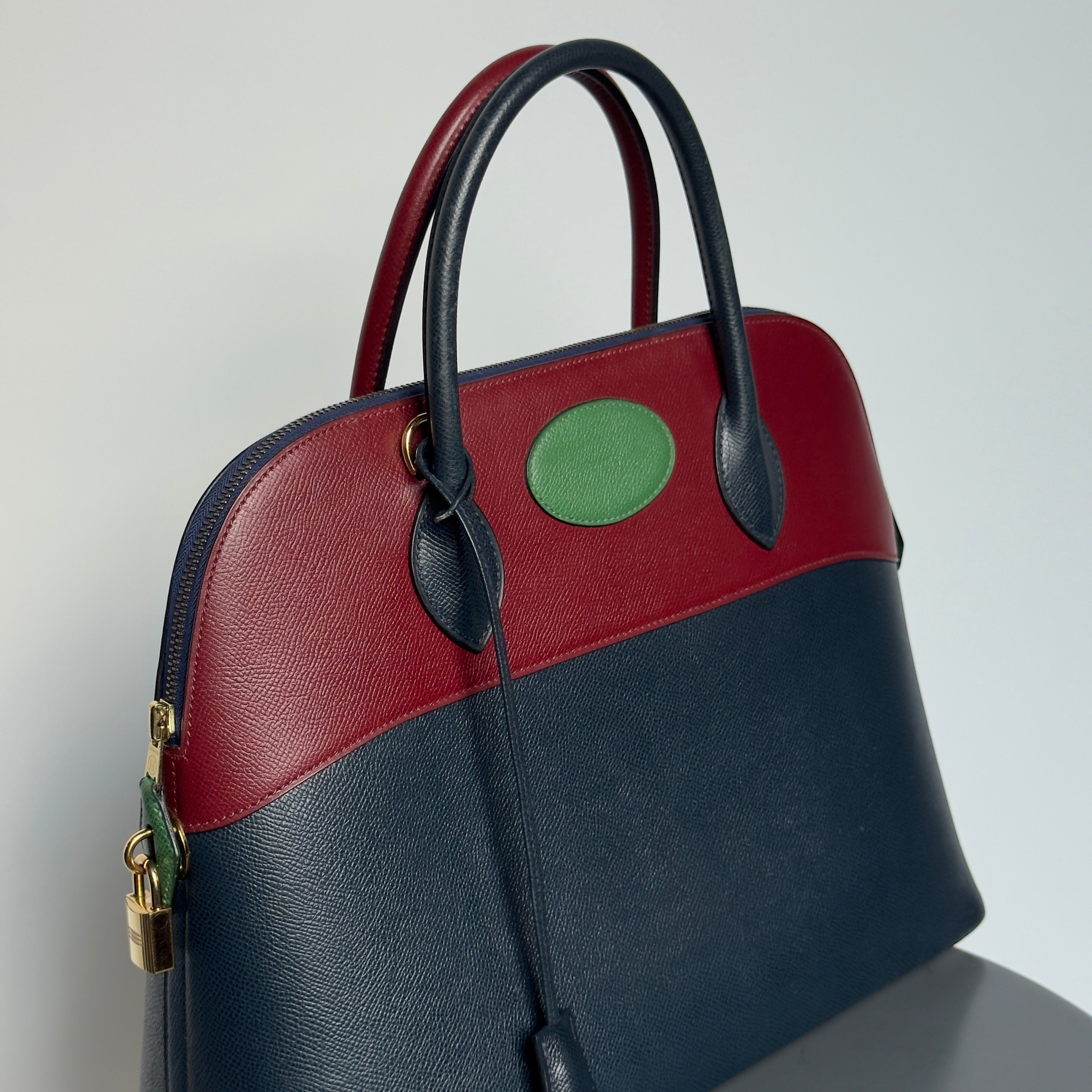 Rare Vintage Hermes TriColor Bolide 35 Circa 1996 - Queen May