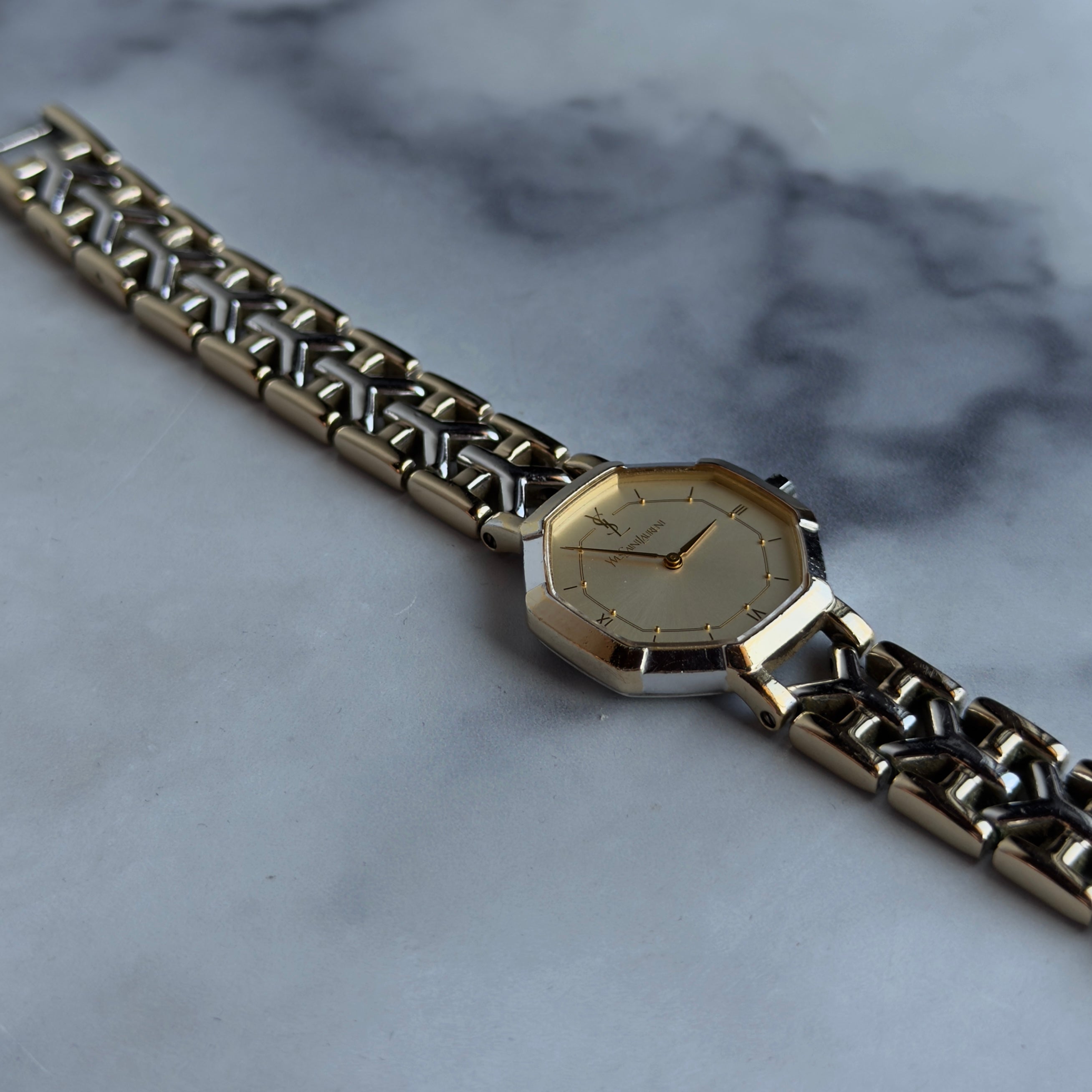 Yves Saint Laurent Octagon Two Tone Watch