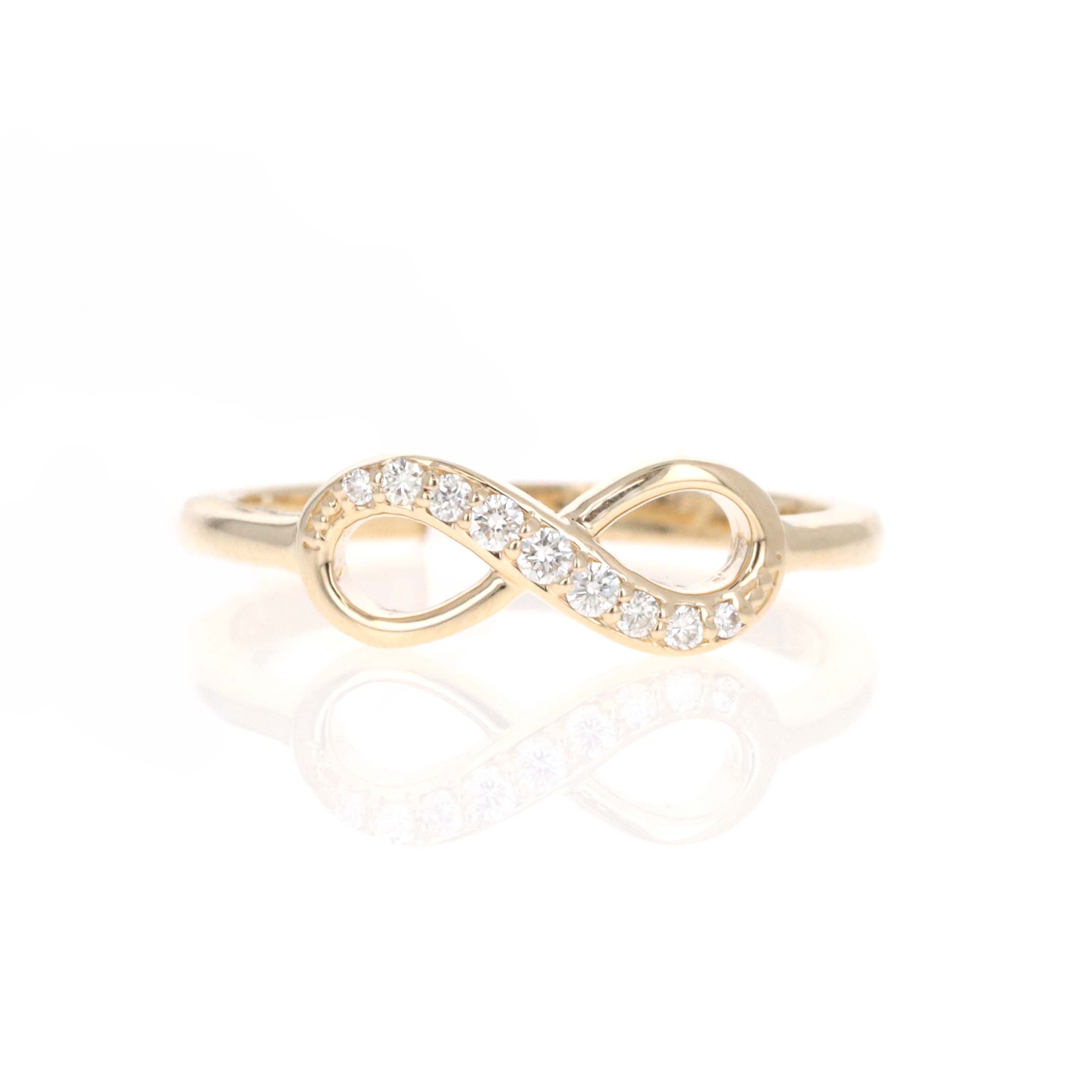 14K Yellow Gold Diamond Infinity Ring - Queen May
