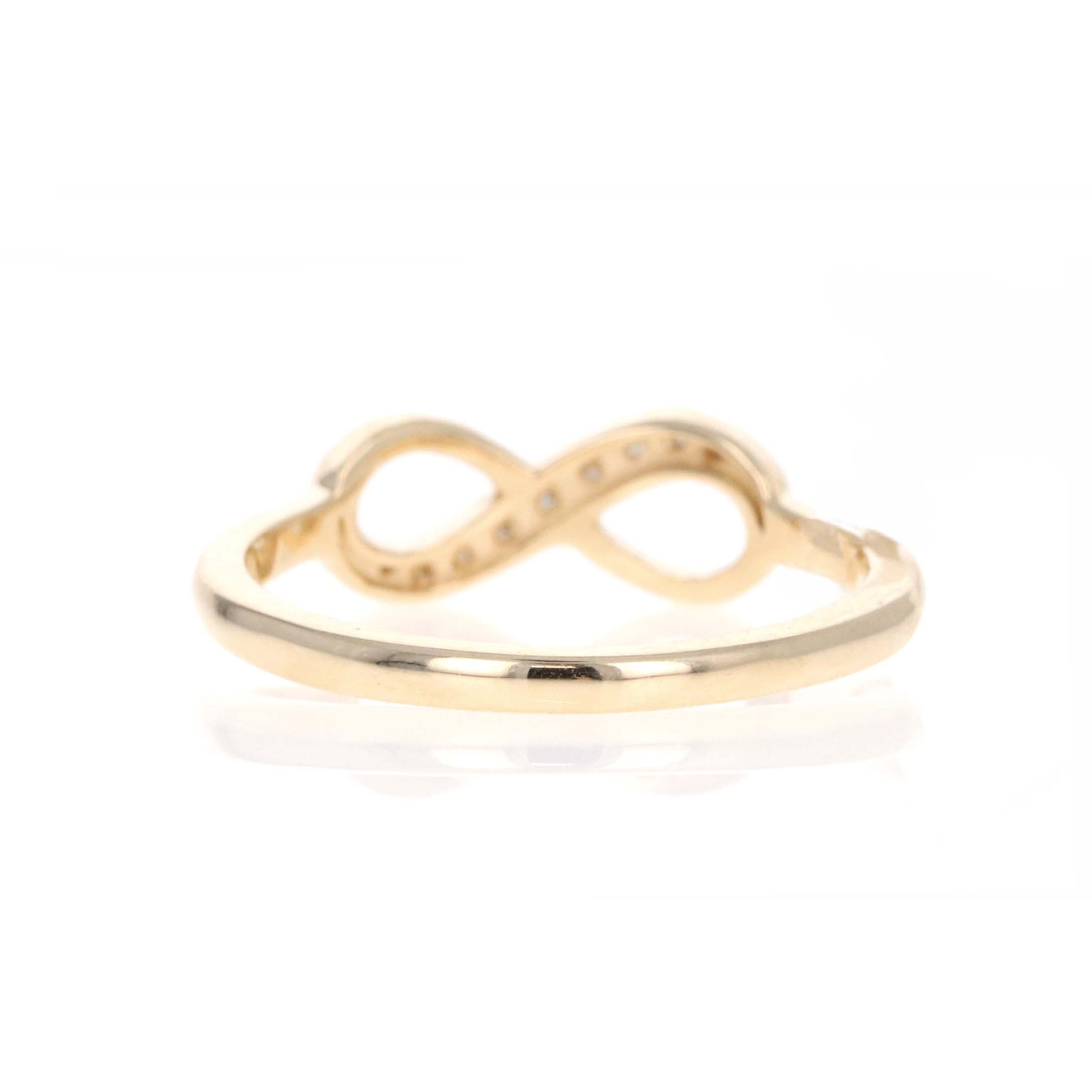 14K Yellow Gold Diamond Infinity Ring - Queen May