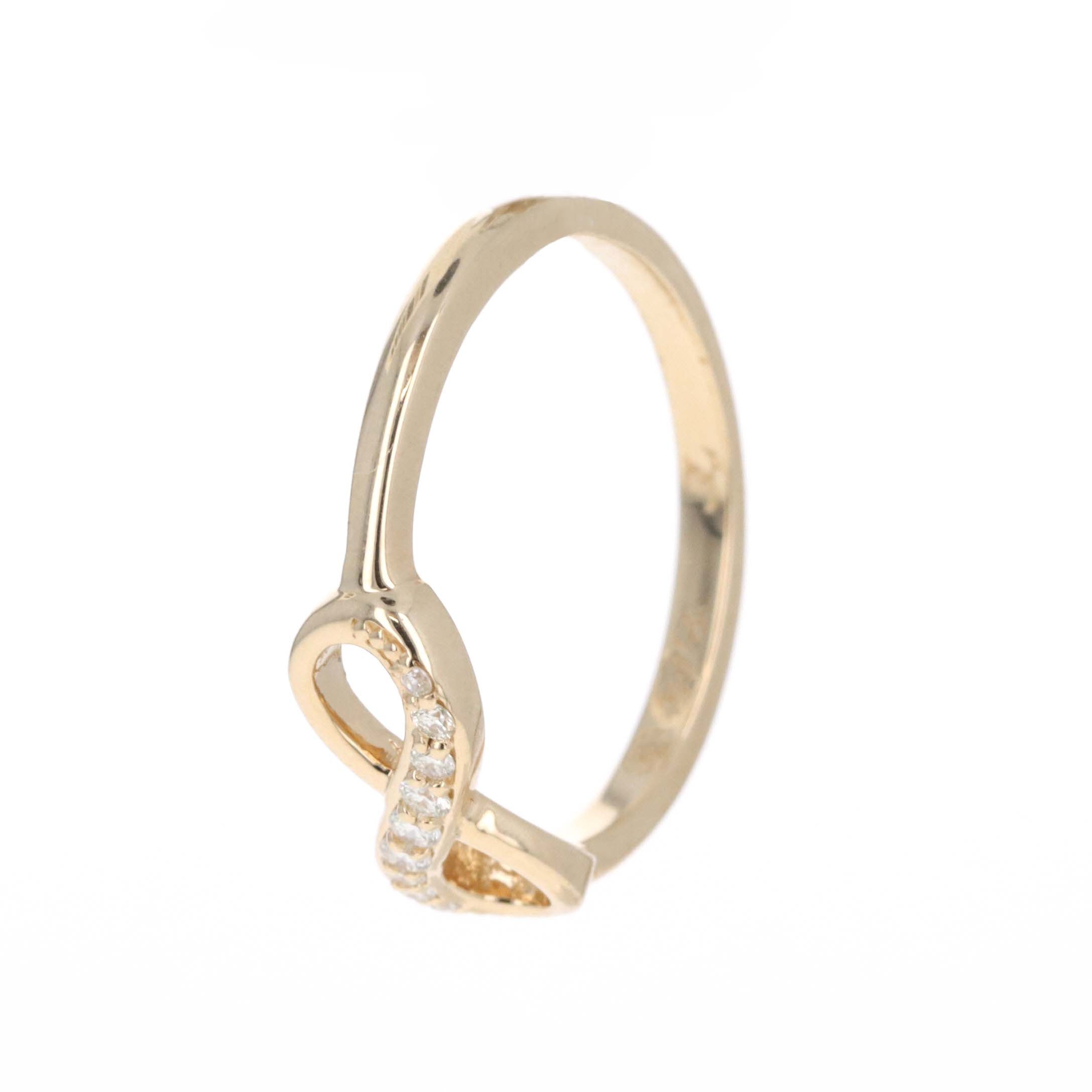 14K Yellow Gold Diamond Infinity Ring - Queen May