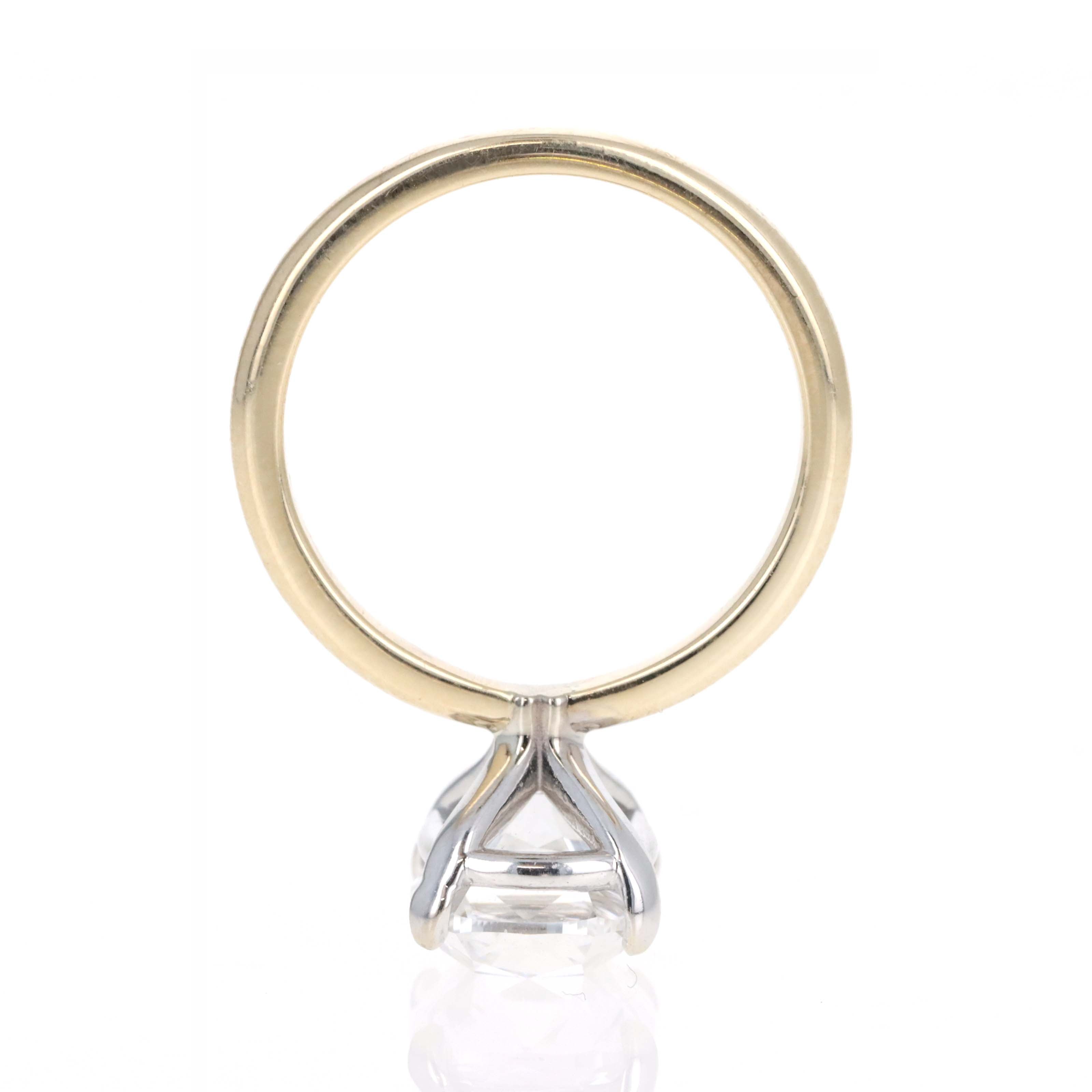 Lab Grown 4.07 Carat Antique Cushion Cut Diamond Solitaire Engagement Ring