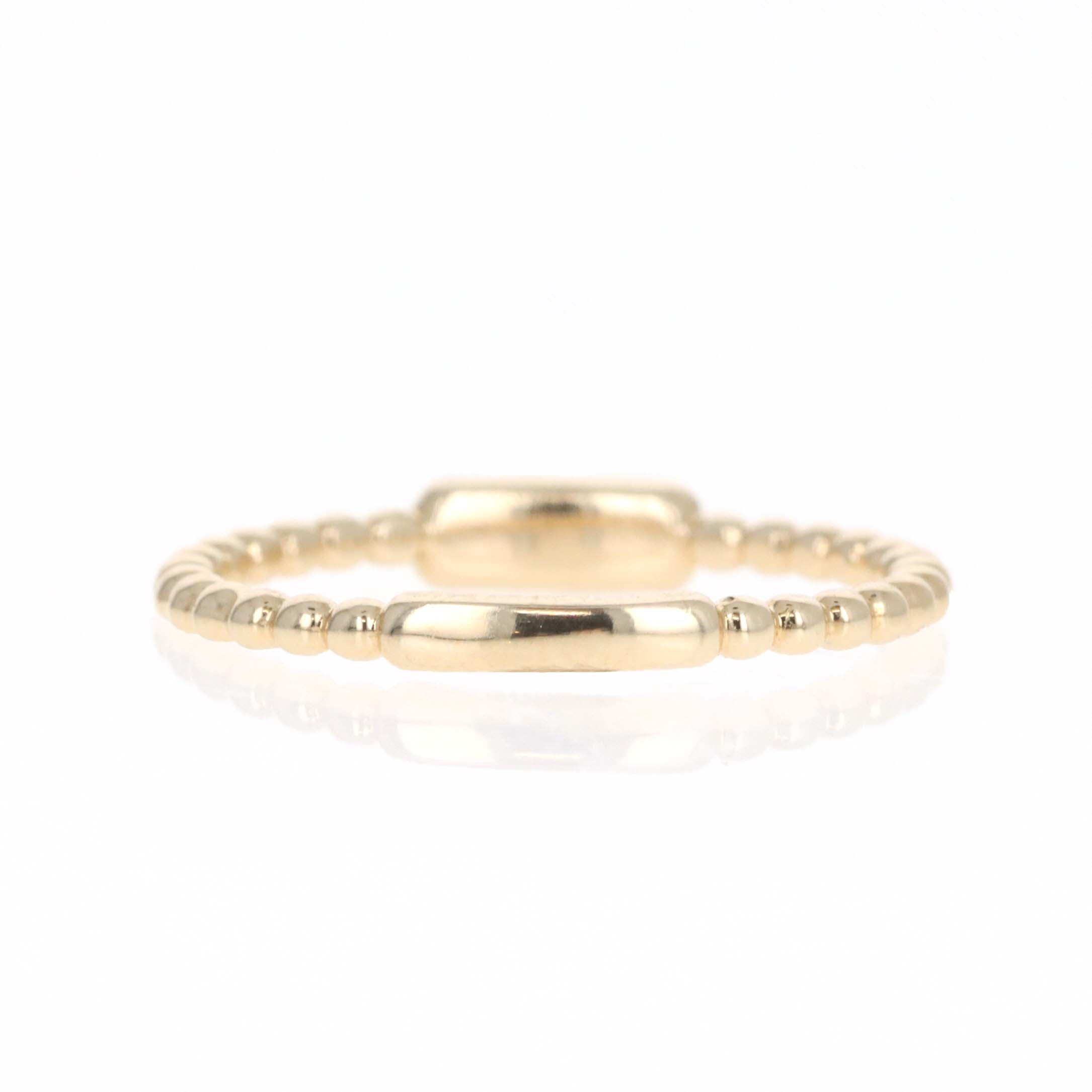 14K Gold Diamond Bar Bead Ring - Queen May