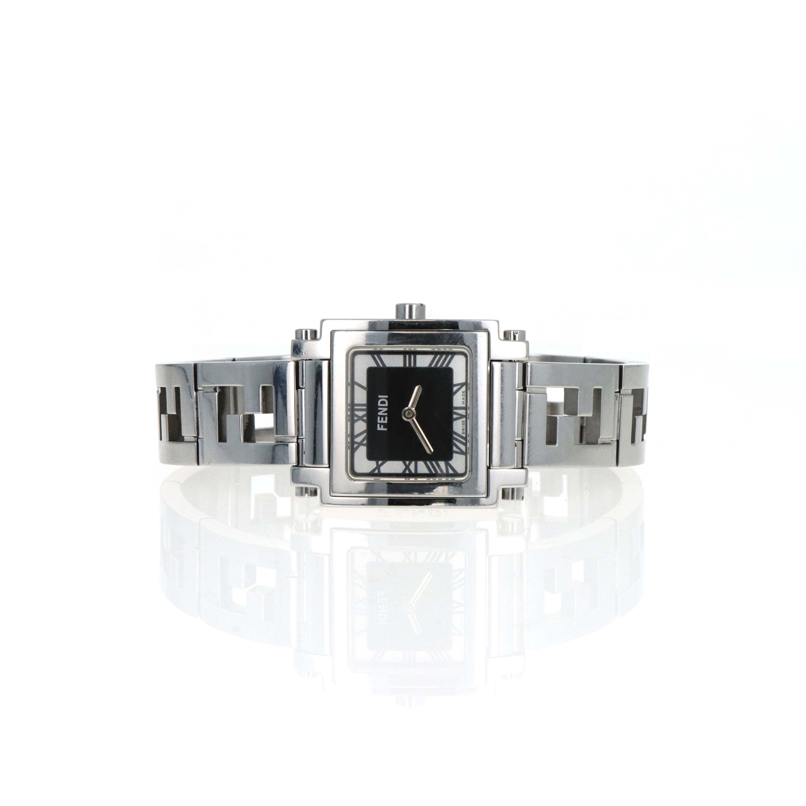Fendi 6000L Quadro Stainless Steel Quartz Movement Watch | QUEEN MAY