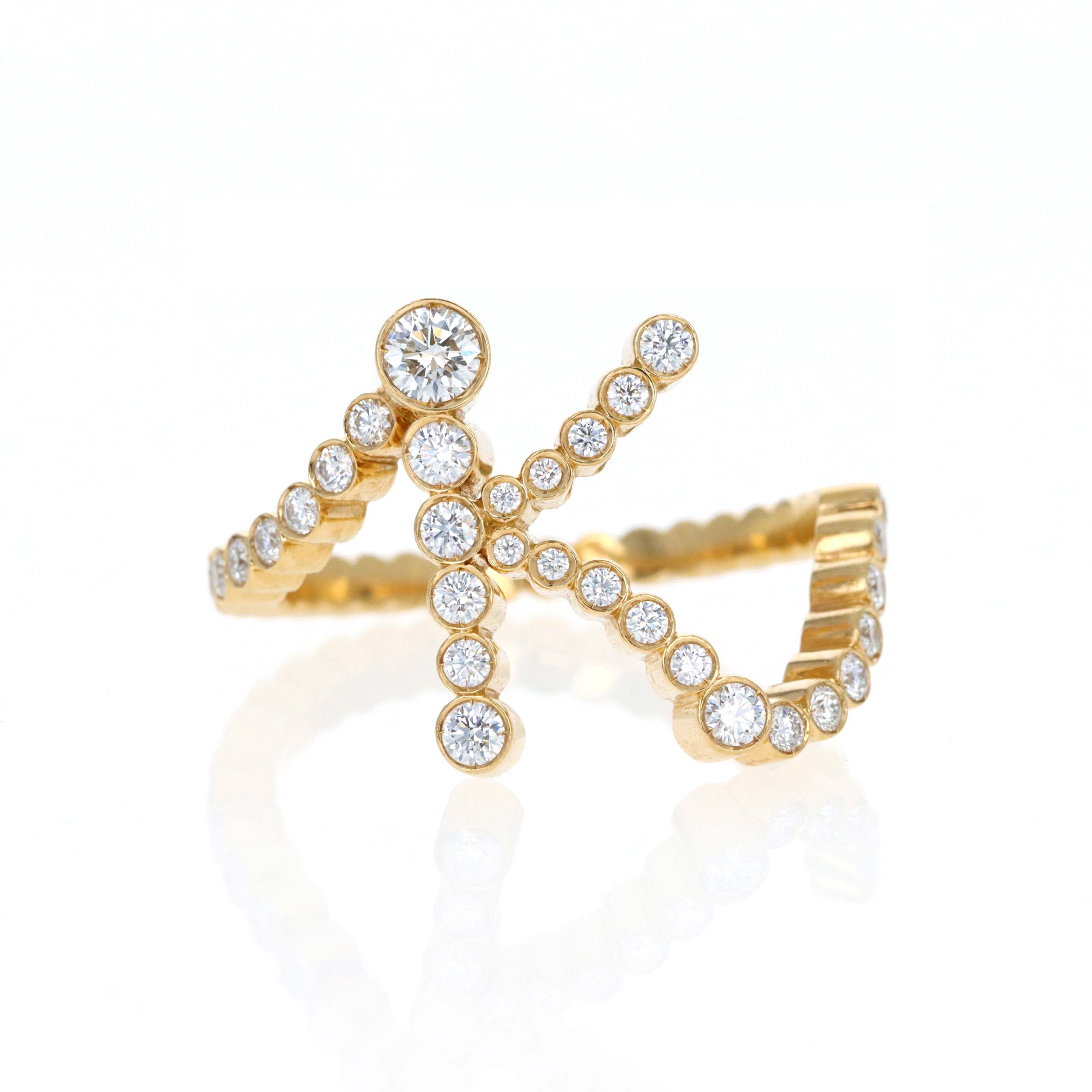 Sophie Bille Brahe 18K Yellow Gold Ensemble "K" 1.08 Carat Diamond Ring - Queen May
