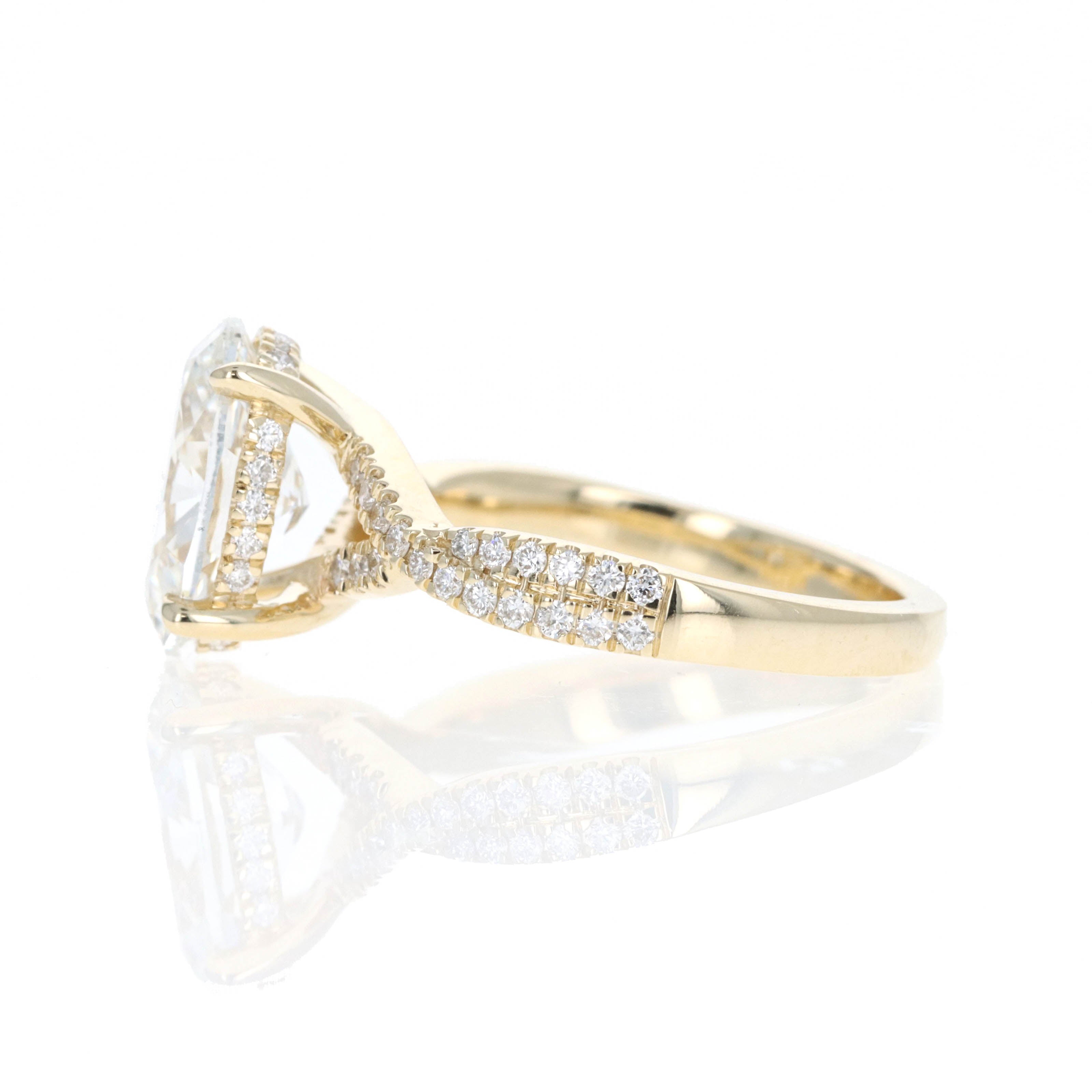 Lab Grown 3 Carat Oval Diamond Infinity Accented Engagement Ring - Queen May