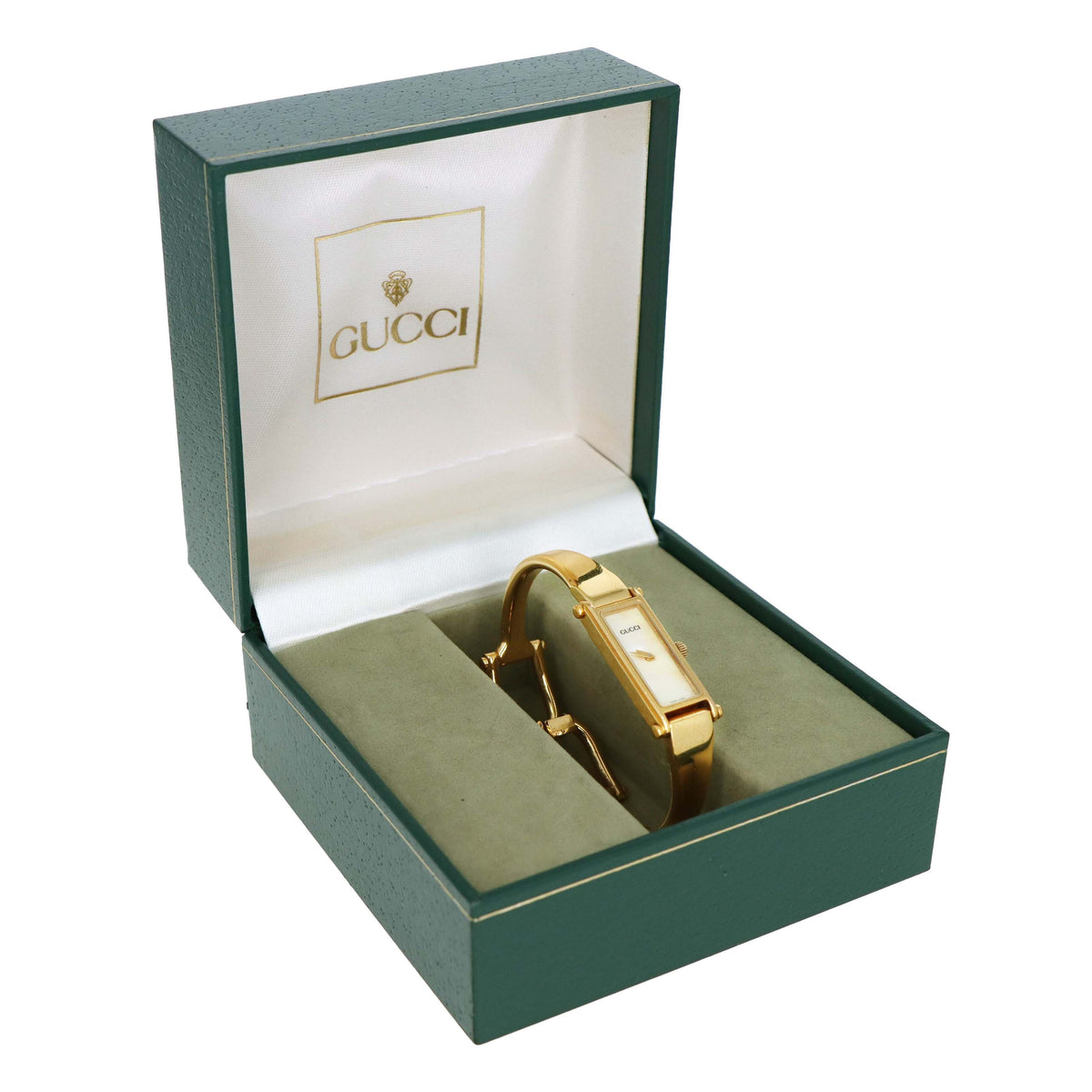 Gucci 1500L Mother Of Pearl Dial Horsebit Bangle Watch - Queen May