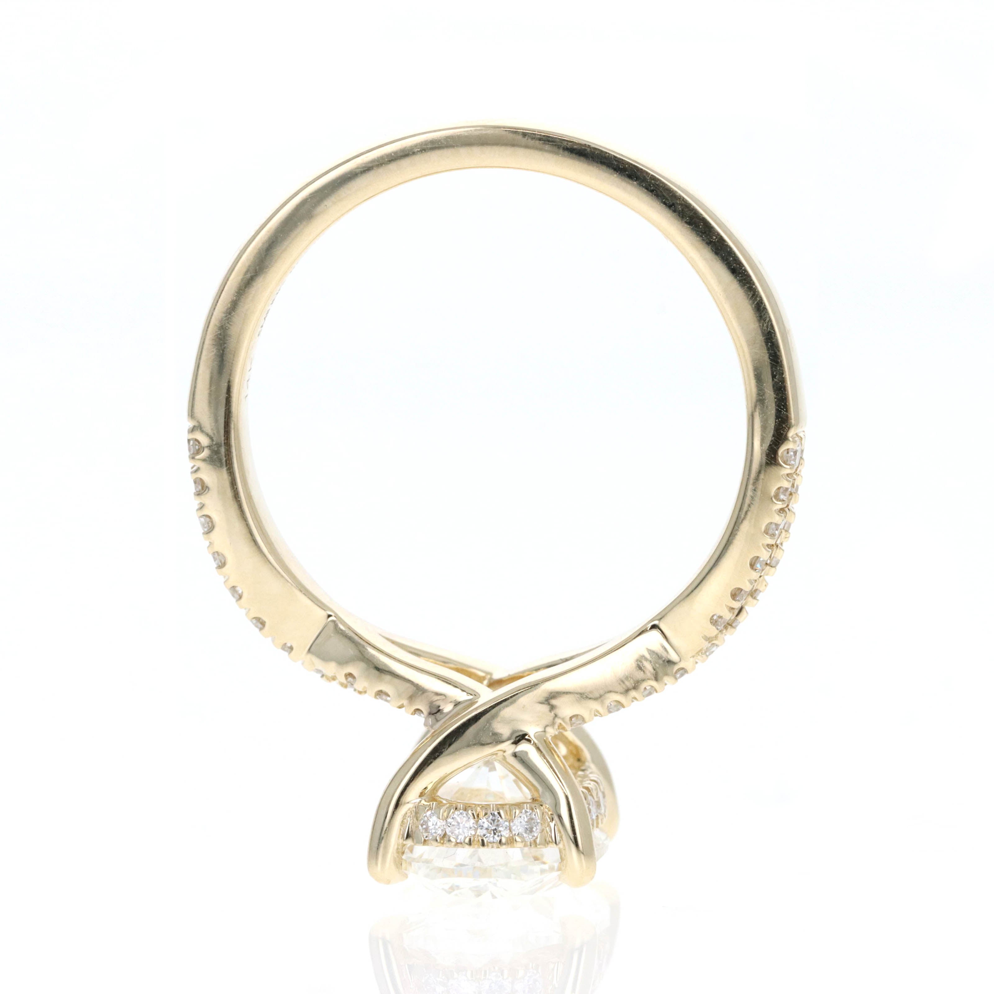 Lab Grown 3 Carat Oval Diamond Infinity Accented Engagement Ring - Queen May