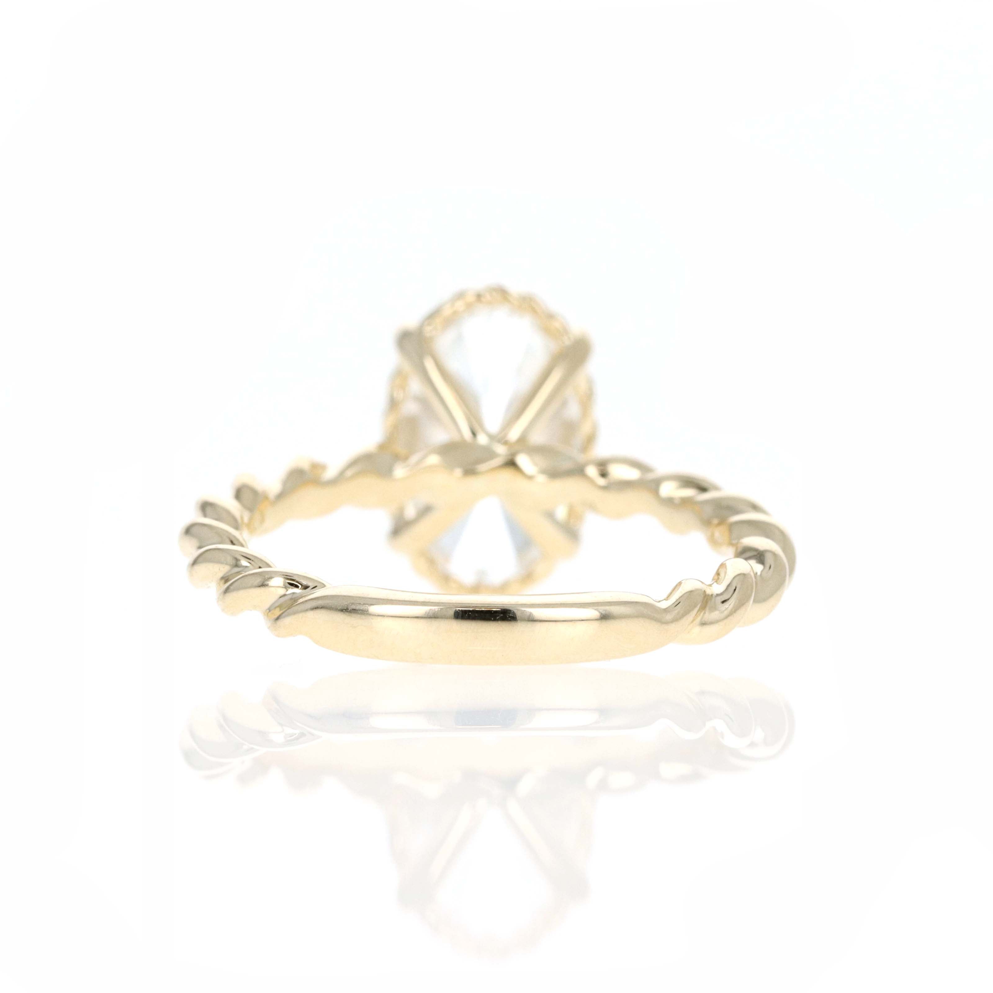 Lab Grown 3 Carat Oval Diamond Braided Engagement Ring - Queen May