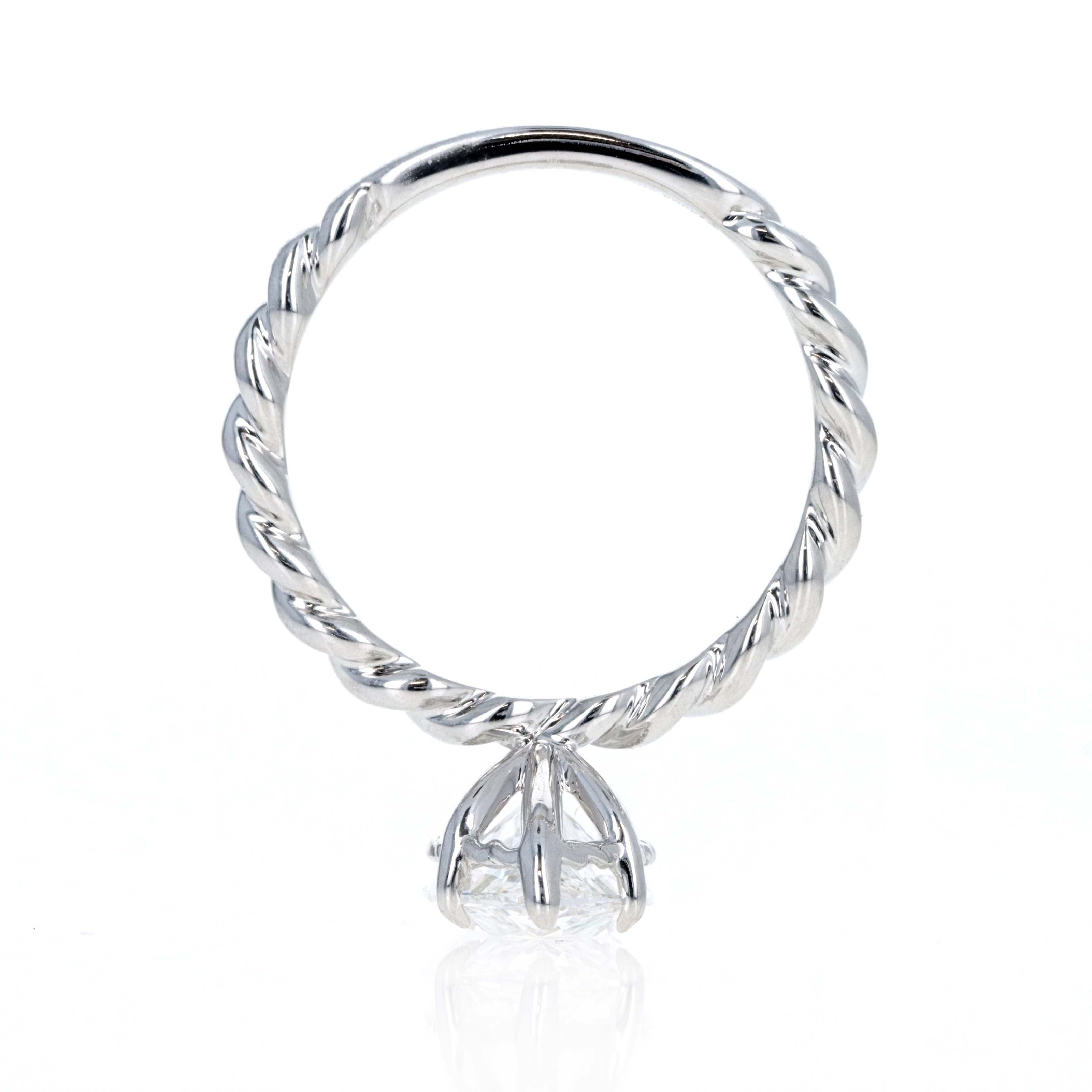 Lab Grown 3 Carat Marquise Diamond Braided Engagement Ring 14K White Gold - Queen May