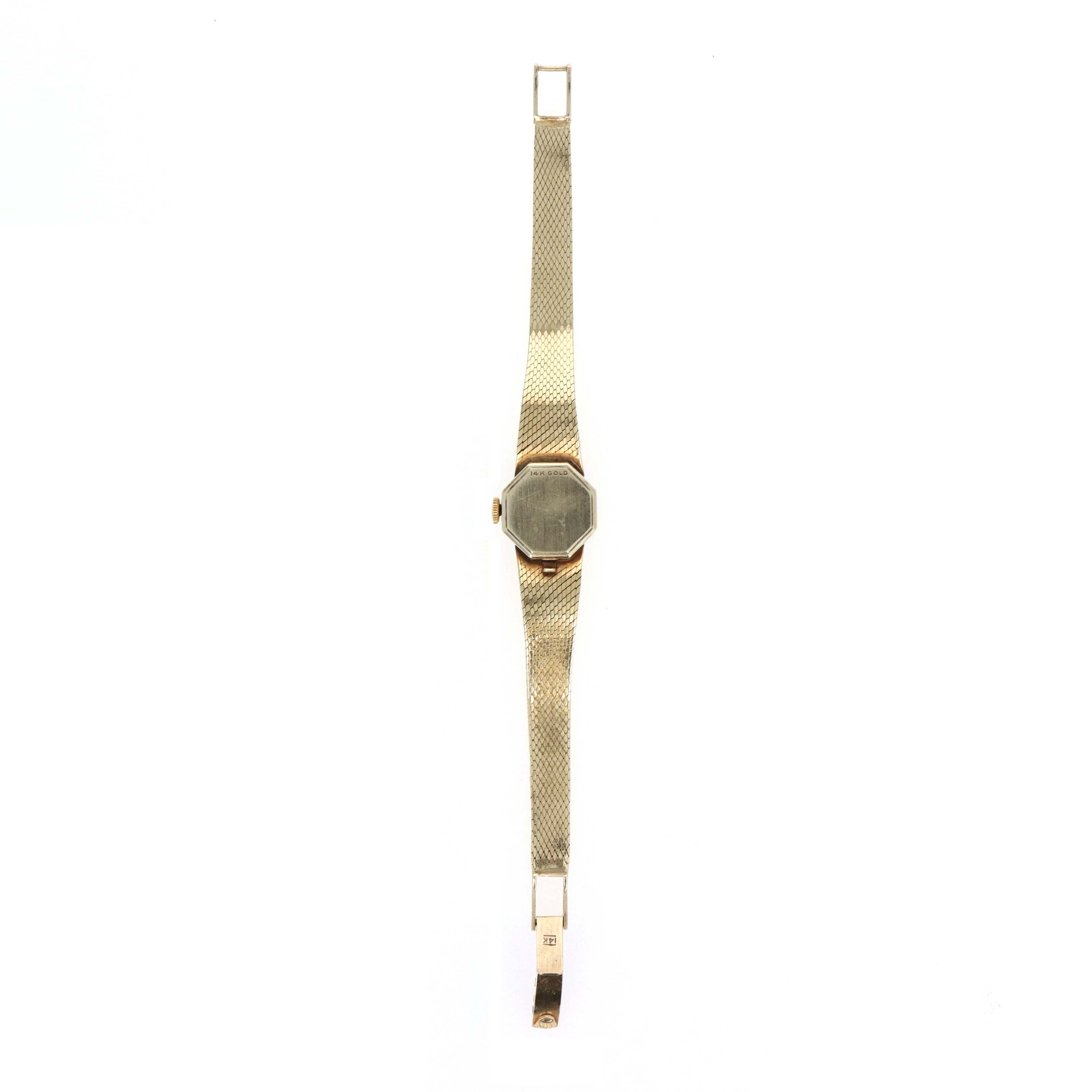 Vintage Rolex 14k Yellow Gold 17mm Octagon Ladies Watch Model 8402 with Box - Queen May
