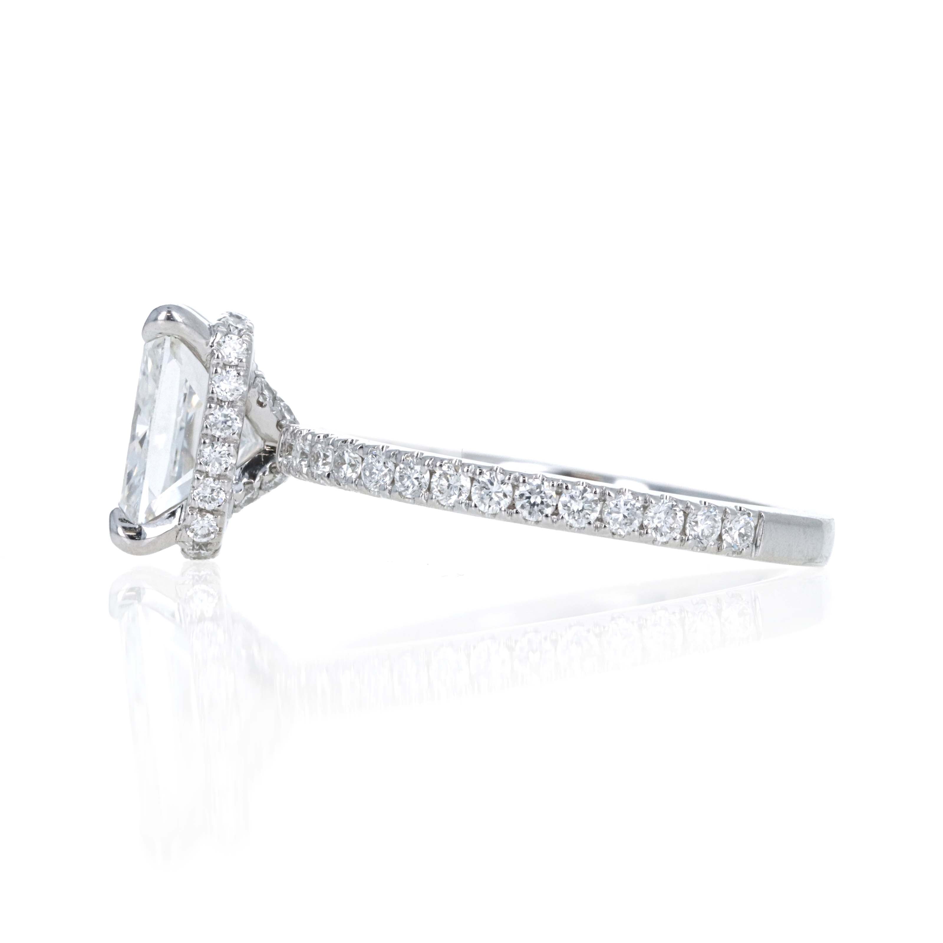 Lab Grown 2.5 Carat Cushion Diamond Accented Engagement Ring 14K White Gold - Queen May