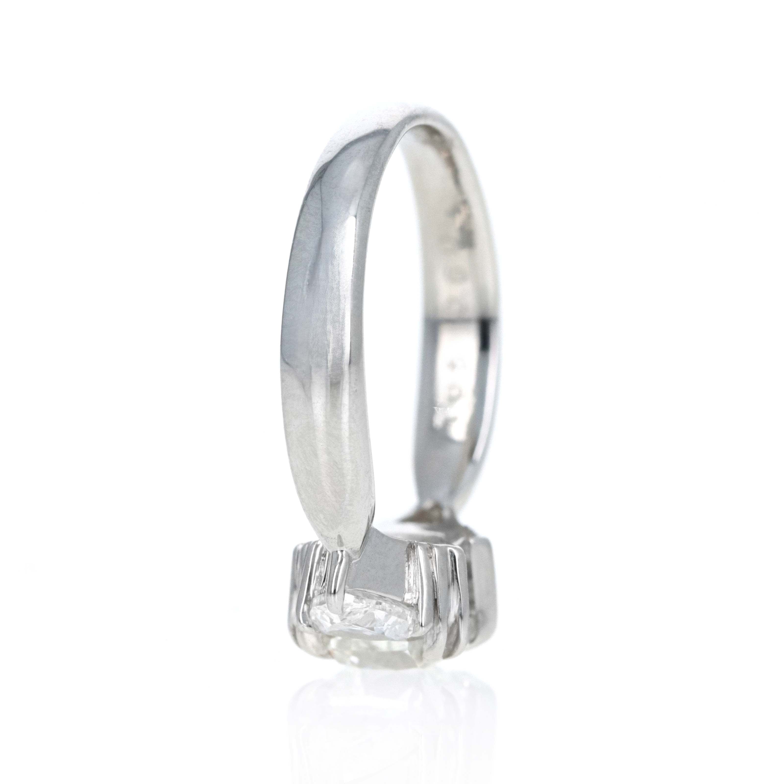 Platinum 1.05 Carat Radiant Diamond Trillion Three Stone Engagement Ring - Queen May