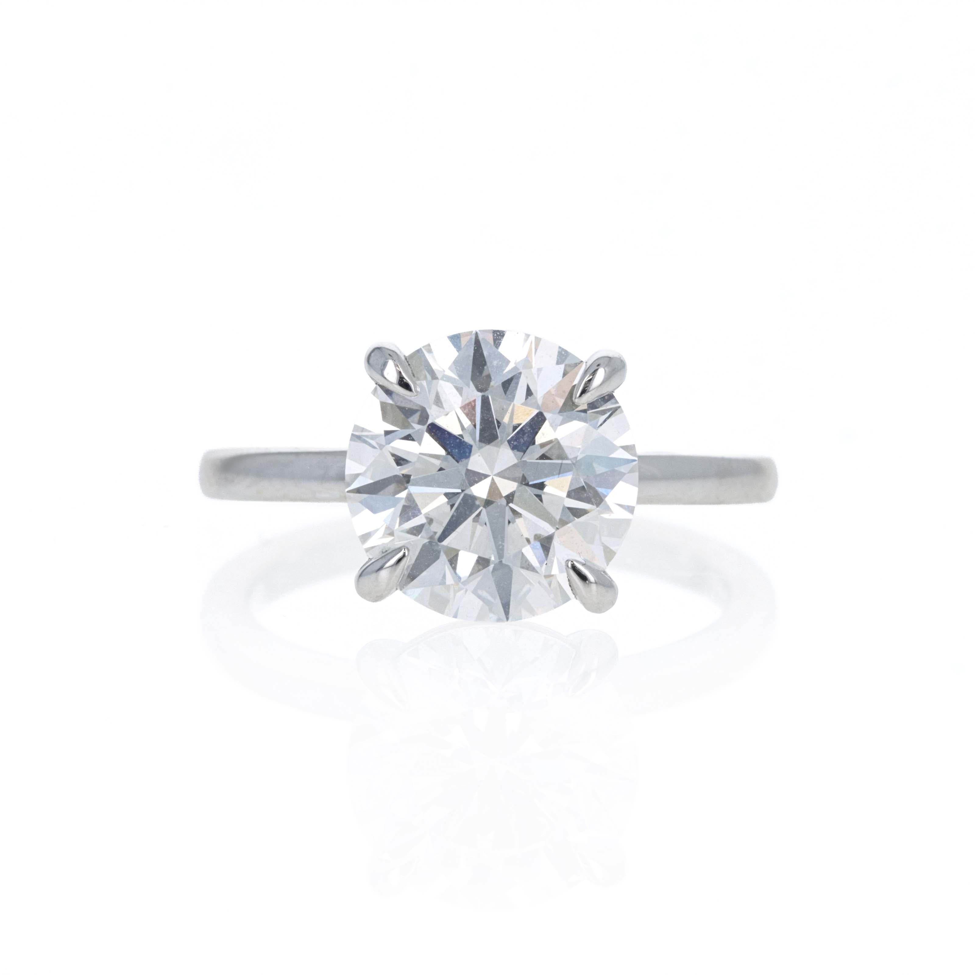 Lab Grown 4 Carat Round Diamond Solitaire Engagement Ring 14K White Gold - Queen May